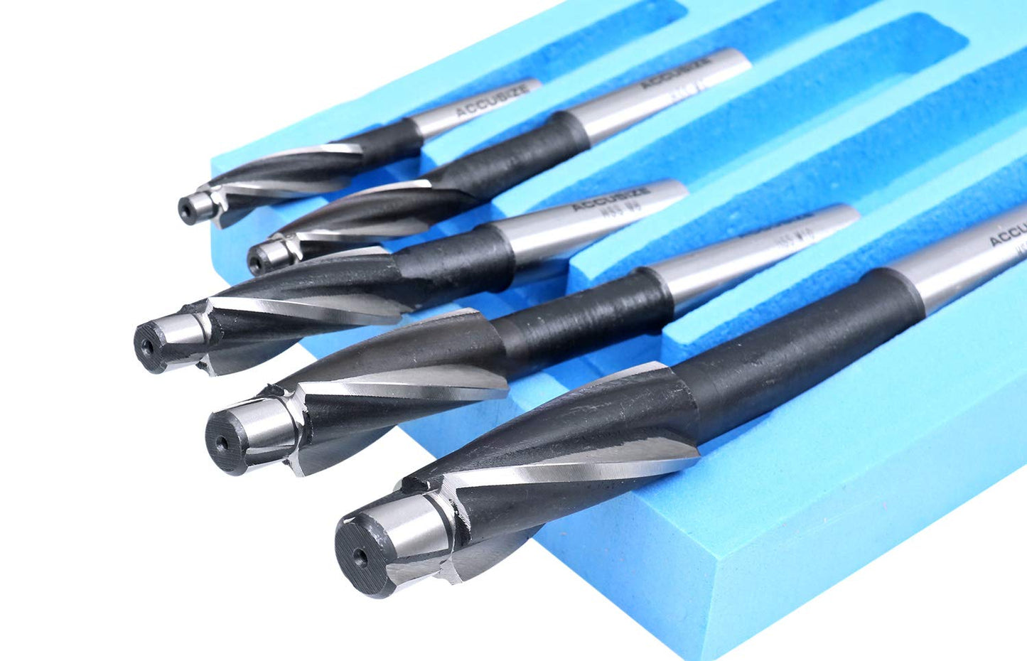 Accusize Industrial Tools 7 Pc Metric Hss Solid Capscrew Counterbore Set, 3 Flute, Straight Shank, 508S-007m