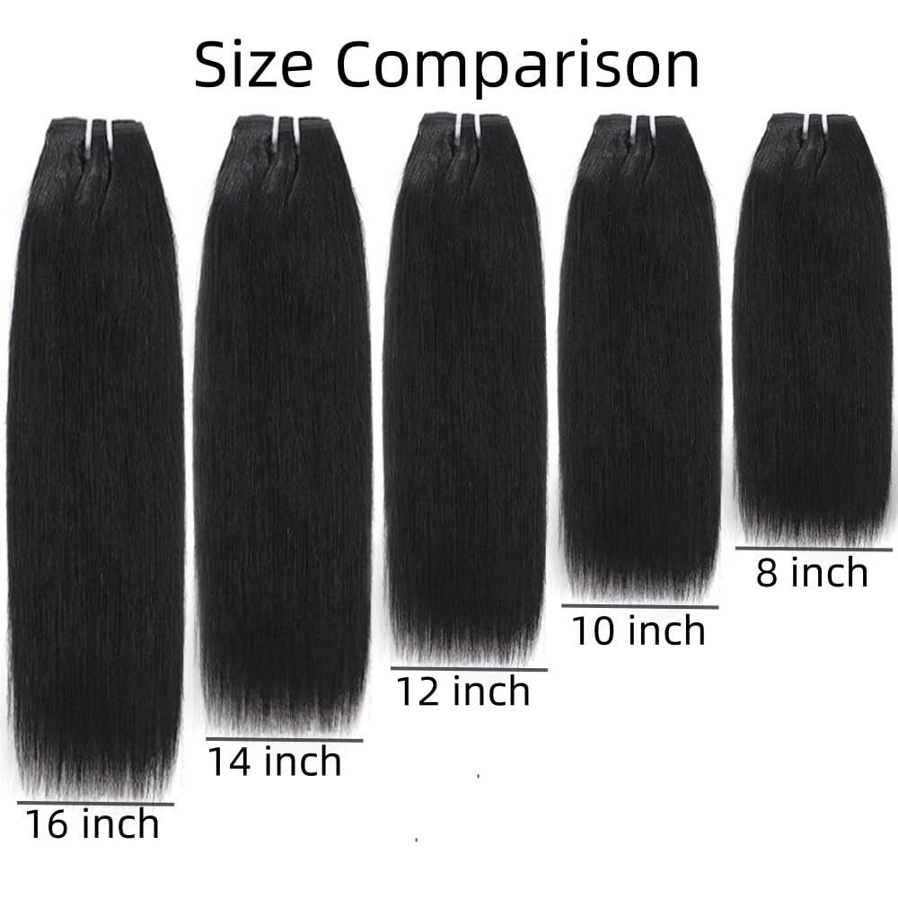 10 inch short hair bundles 10A Brazilian Straight Virgin Hair 4 Bundles Straight Hair 100% Unprocessed Straight Human Hair Bundles 50g/Pcs Natural color (10"10"10"10")