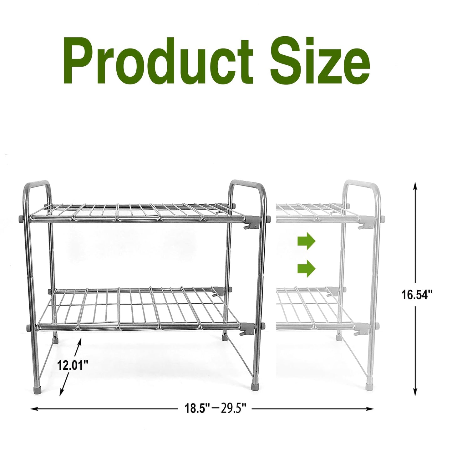 SONWIN Under Sink Organizers and Storage，2 Tier Expandable Under Cabinet Organizer Shelf for Under Kitchen Bathroom Sink Organizers and Storage