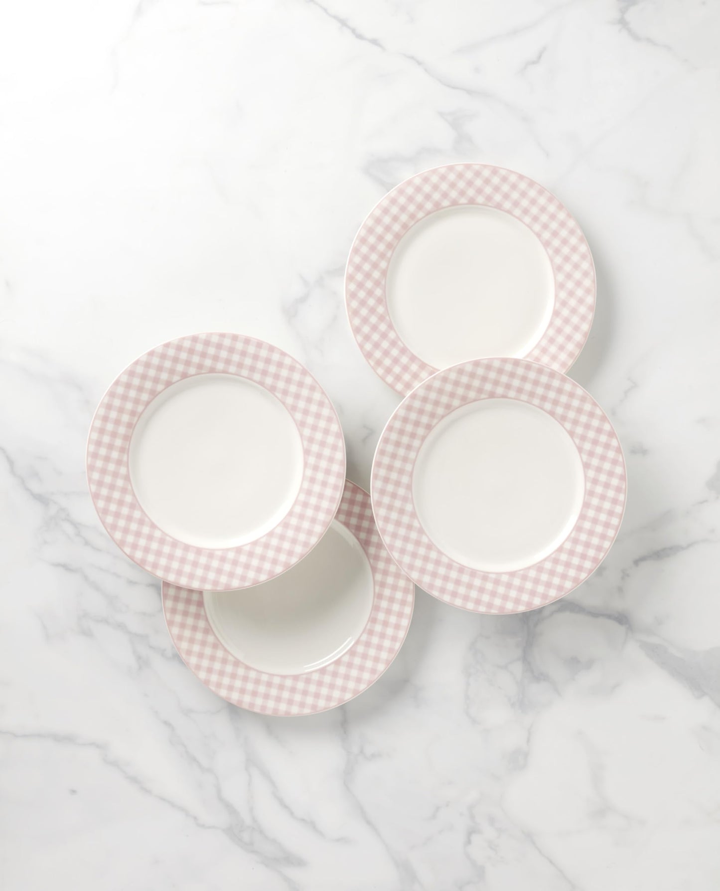 Lenox 897166 Gingham Dinner Plates, Set of 4, Pink, Valentine's Day