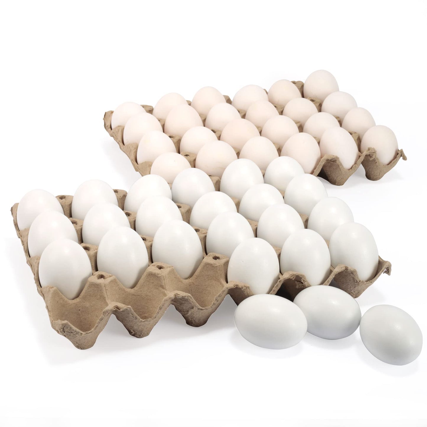 JOYIN 18 Pcs Easter Egg, White Wooden Eggs, Life Size Plain Decorating Eggs for Kids Easter DIY Paint Your Own Egg Decor, Easter Craft, Easter Eggs Hunt, Easter Basket Stuffers, School Activities