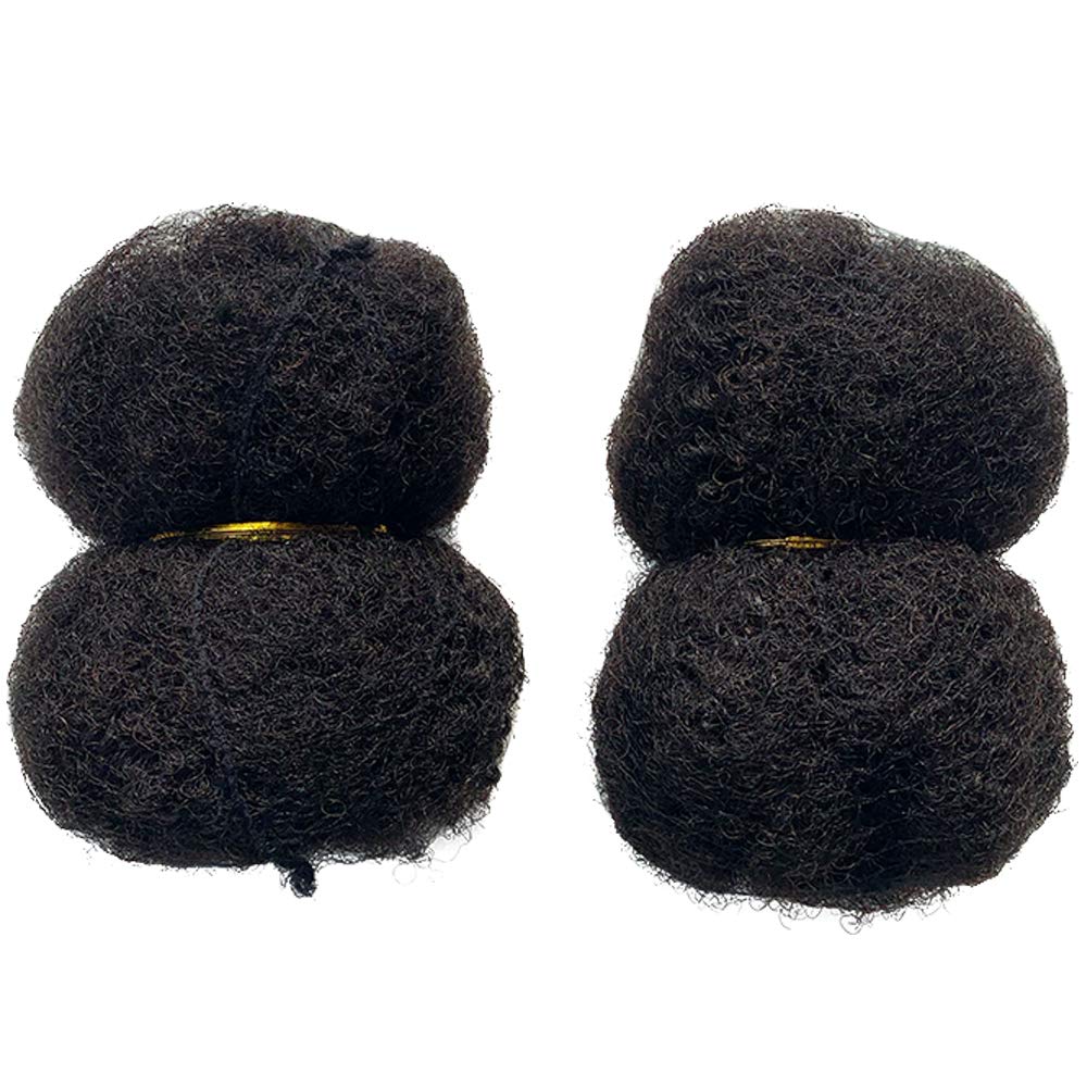 Tight Afro Kinky Human Hair for Dreadlocks,Ideal for Making Locs,Repair Extensions,Twist or Braids 4 Bundles/Package Natural Black #1B 8inch