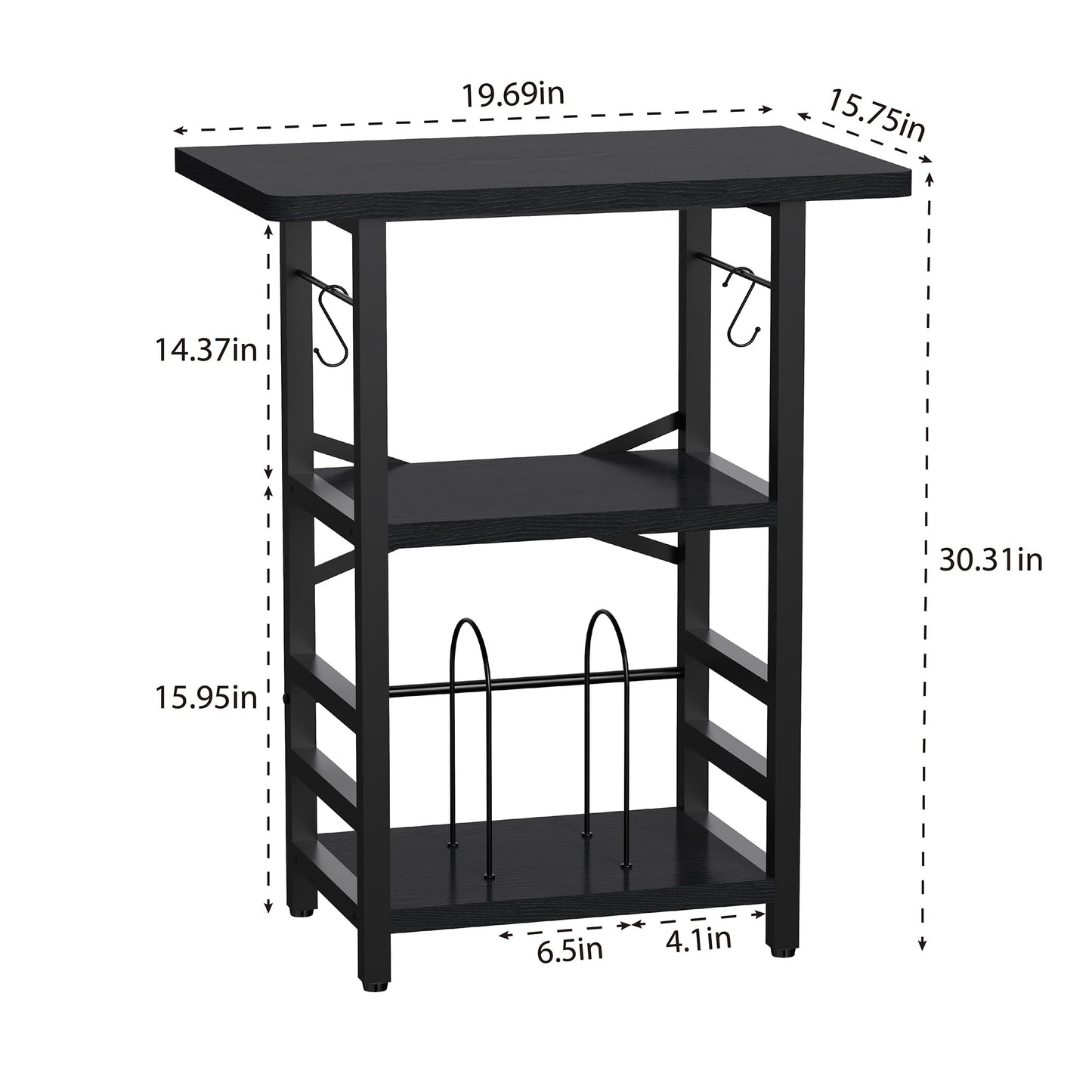 YAKANJ Record Player Stand with Extended Desktop,Large Record Player Table with Vinyl Storage,Turntable Stand with Record Holder Vinyls Display Shelf for Music Room Studio,Modern Black