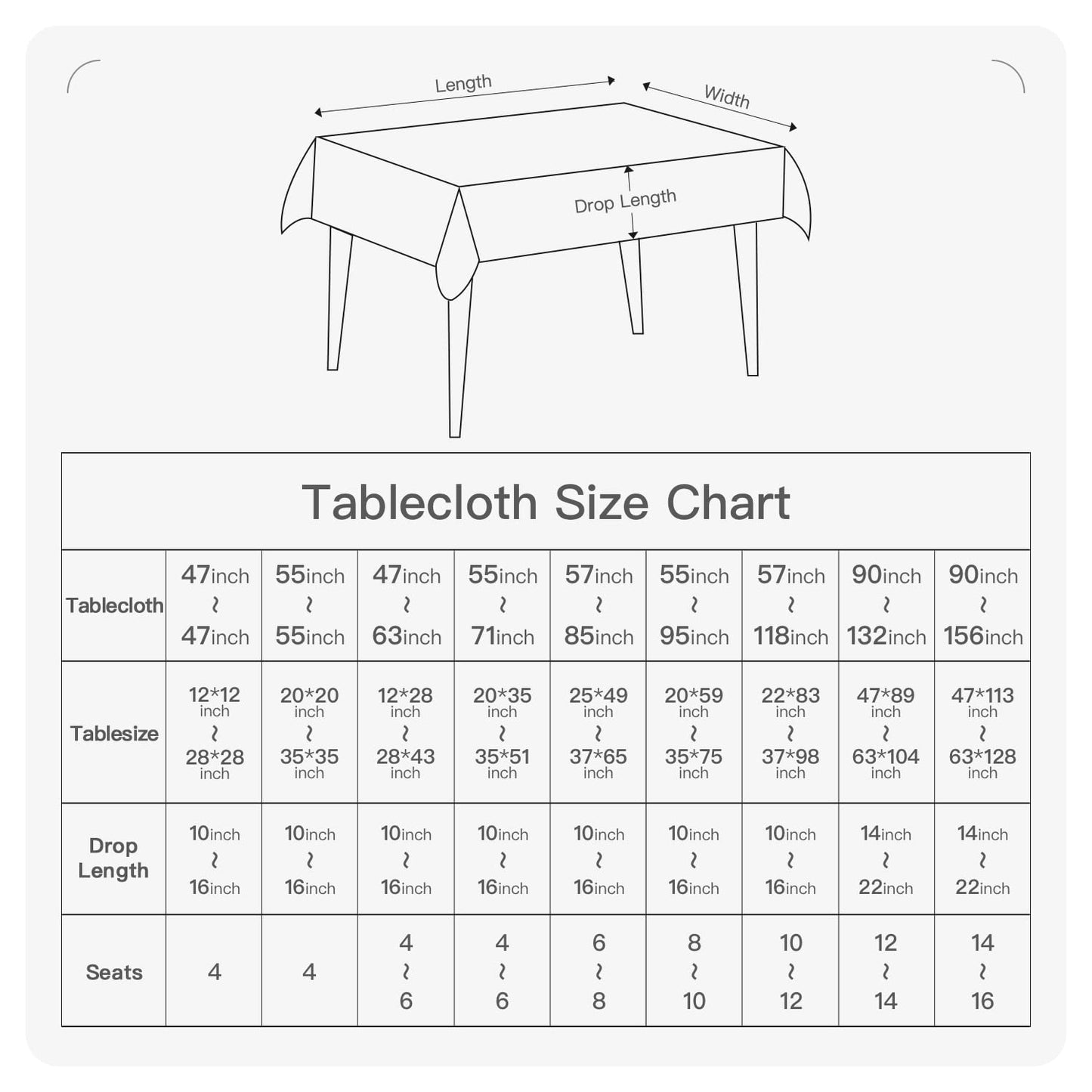 BALCONY & FALCON Rectangle Tablecloth Washable Wrinkle Resistant and Water Proof Table Cloth Decorative Linen Fabric Tablecloths for Dining Parties Kitchen Wedding and Outdoor Use (Beige, 57x118)