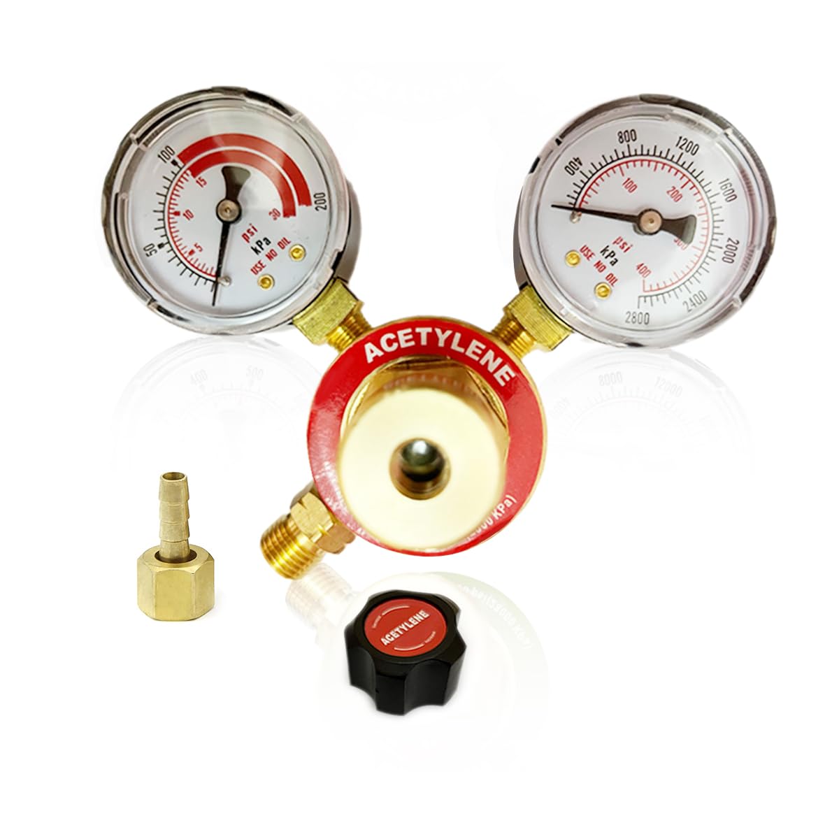 KOLENSA Dual Welding Gas Gauges, Oxygen (CGA-540) Acetylene (CGA-200) Regulators Combo (2 PCS), Full Brass Kit for Portable Tanks Compatible with Victor Torch Cutting