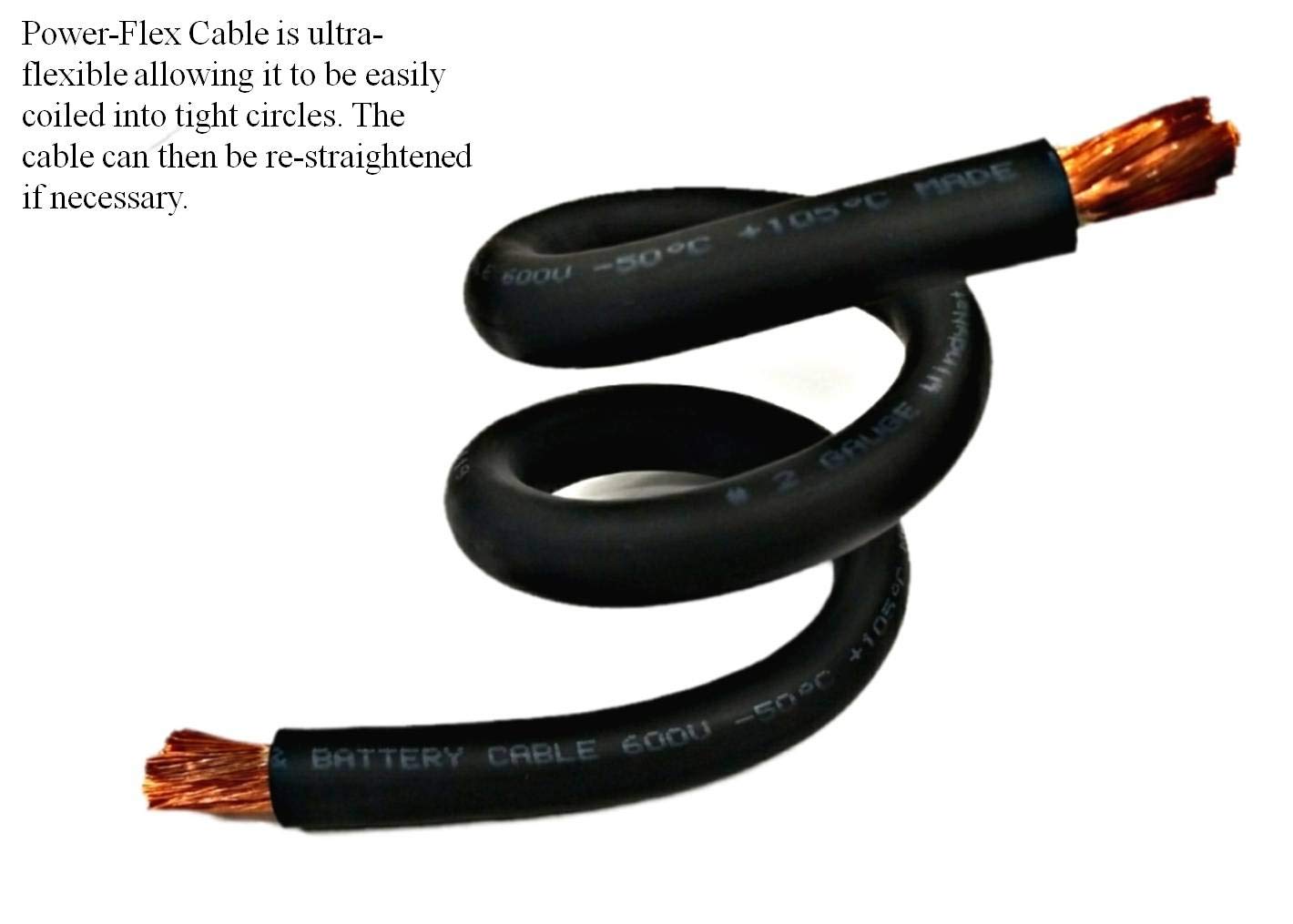 WNI 4 Gauge 20 Feet Black 4 AWG Ultra Flexible Welding Battery Copper Cable Wire - Made in The USA - Car, Inverter, RV, Solar
