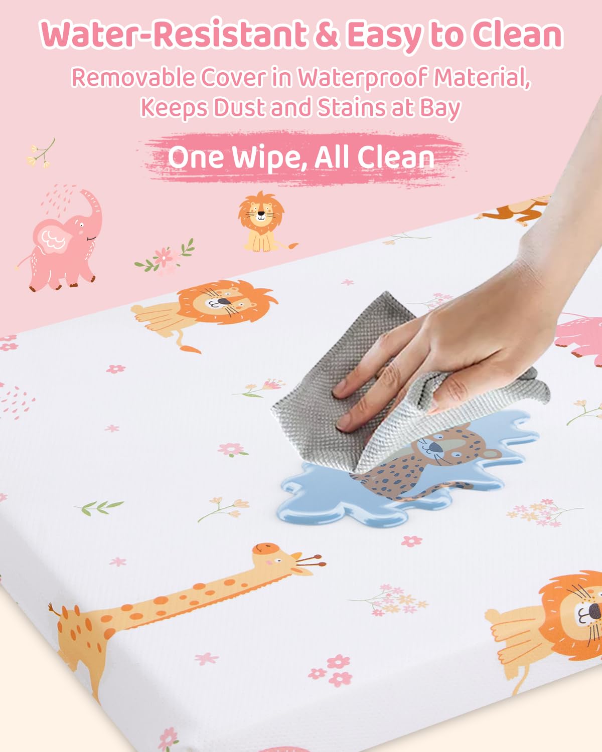 lasoftan Pack and Play Mattress - 38" x 26" Soft Mini Pad Breathable Portable Mattres Waterproof & Washable Perfectly fits Pack n Play
