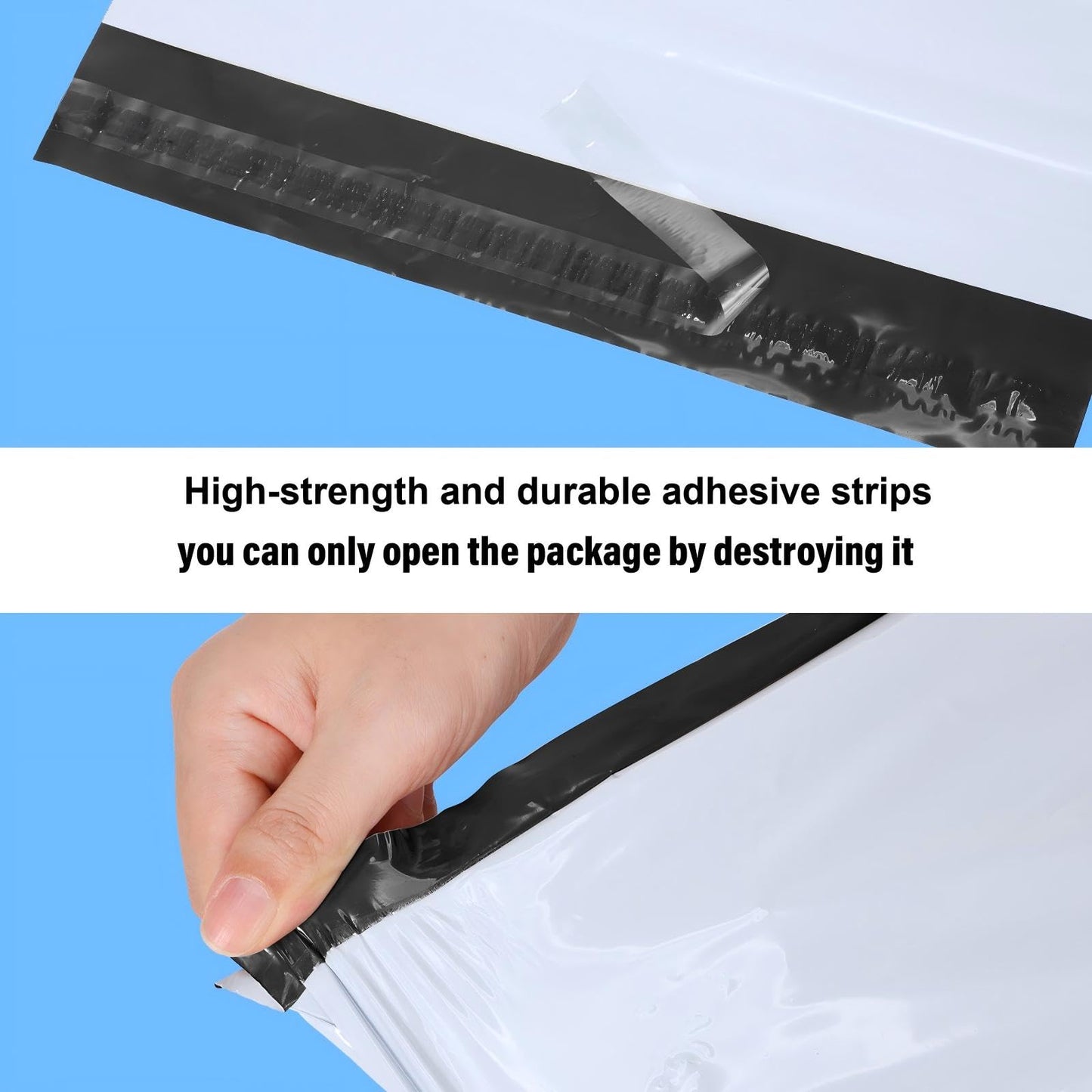 Outus 240 Pcs Poly Mailers Variety Size Pack Mailing Shipping Bags Assorted Sizes Shipping Envelopes Self Adhesive Waterproof and Tear Proof Packaging Bags for Clothing Book Gift(White,6 Sizes)