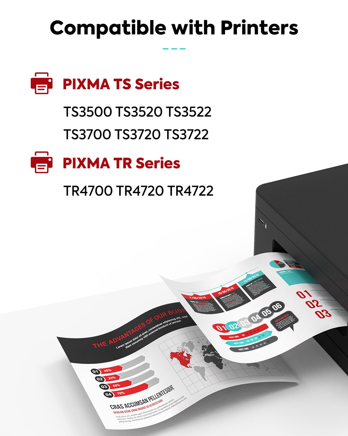 PG-275XL CL-276XL Replacement for Canon Ink 275 and 276 PG275 CL276 275XL 276XL Ink Cartridge Combo Pack for PIXMA TR4720 TS3522 TS3500 TR4700 TR4722 TS3720 Printer Ink Cartridge (Black Color,2-Pack)