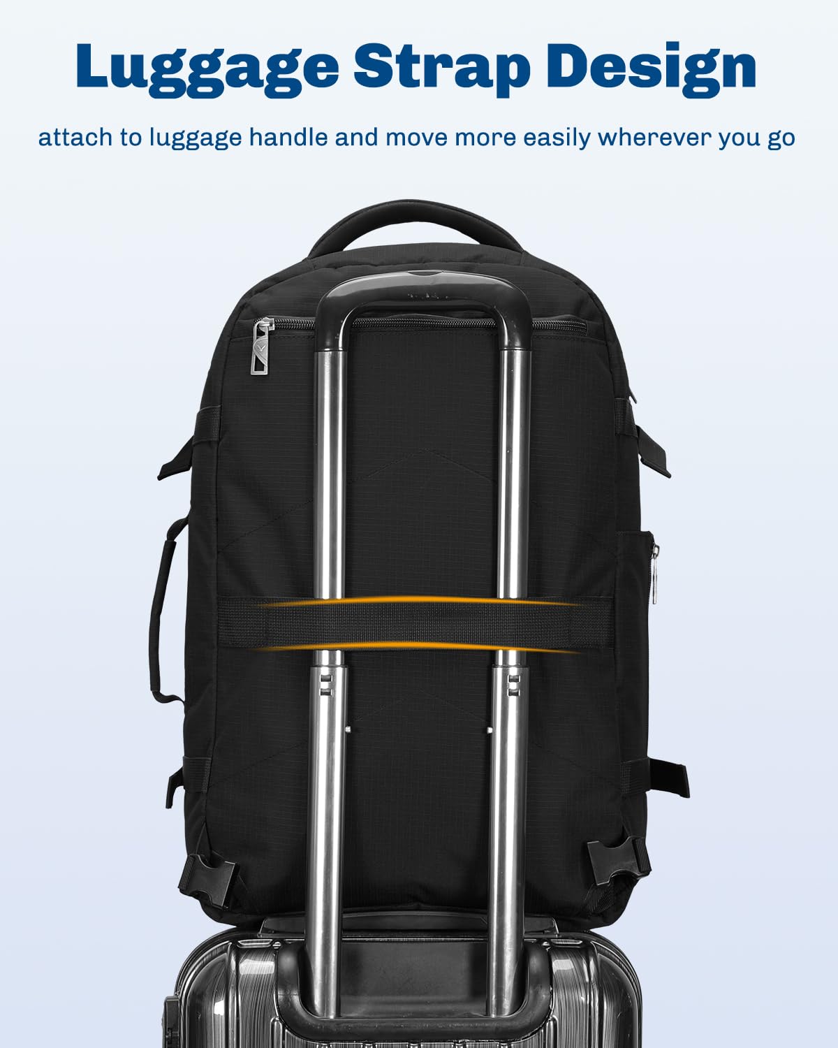 Hynes Eagle Travel Backpack 40L Flight Approved Carry on Backpack Men Large Cabin Weekender Laptop Backpack Women 15.6 inches Black 2023