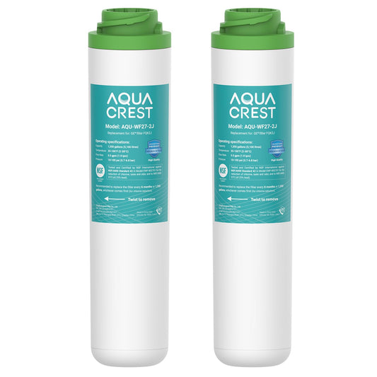 AQUACREST FQK2J Under Sink Water Filter, Replacement for GE FQK2J, FQK1K, NSF/ANSI 42 372 Certified, 1320 Gallons Dual Flow Drinking Water Replacement Filters (2 Count)