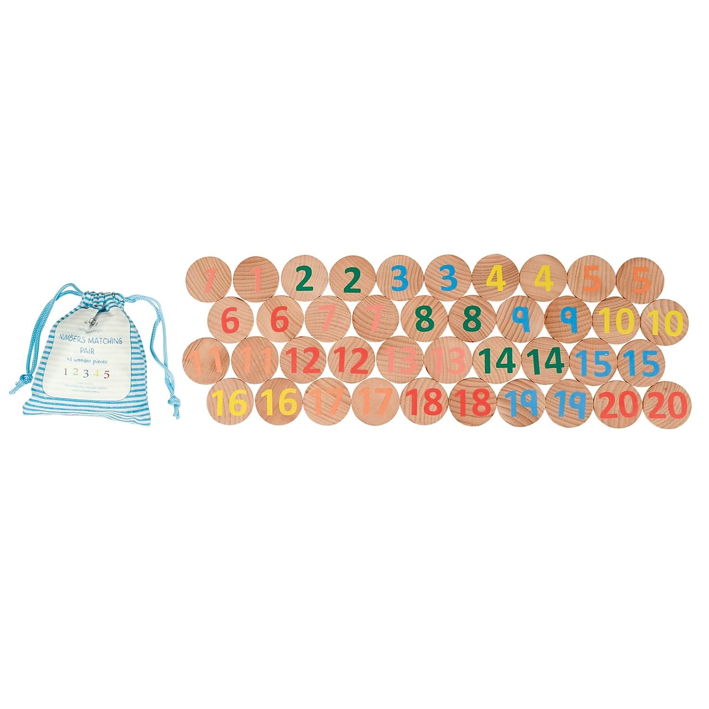 Numbers 1-20 Matching Pairs Memory Game