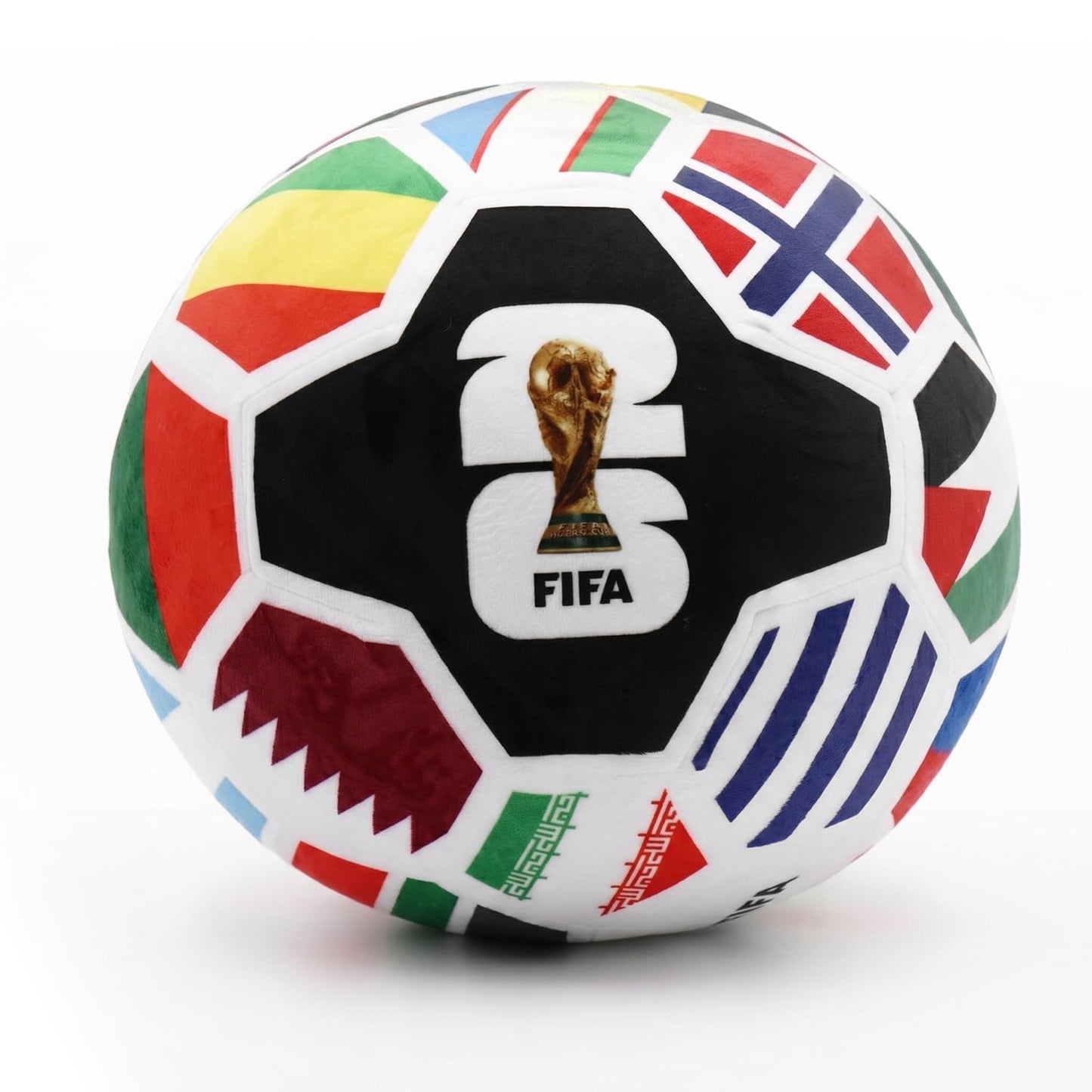 MESUCA FIFA World Cup 2026 Soccer Ball Plush for Kids - Official 11.8inch Soccer Plush Toy Pillow with Trophy Design - Soft Soccer Stuffed Animal for Room Decor, World Cup 2026 Merchandise