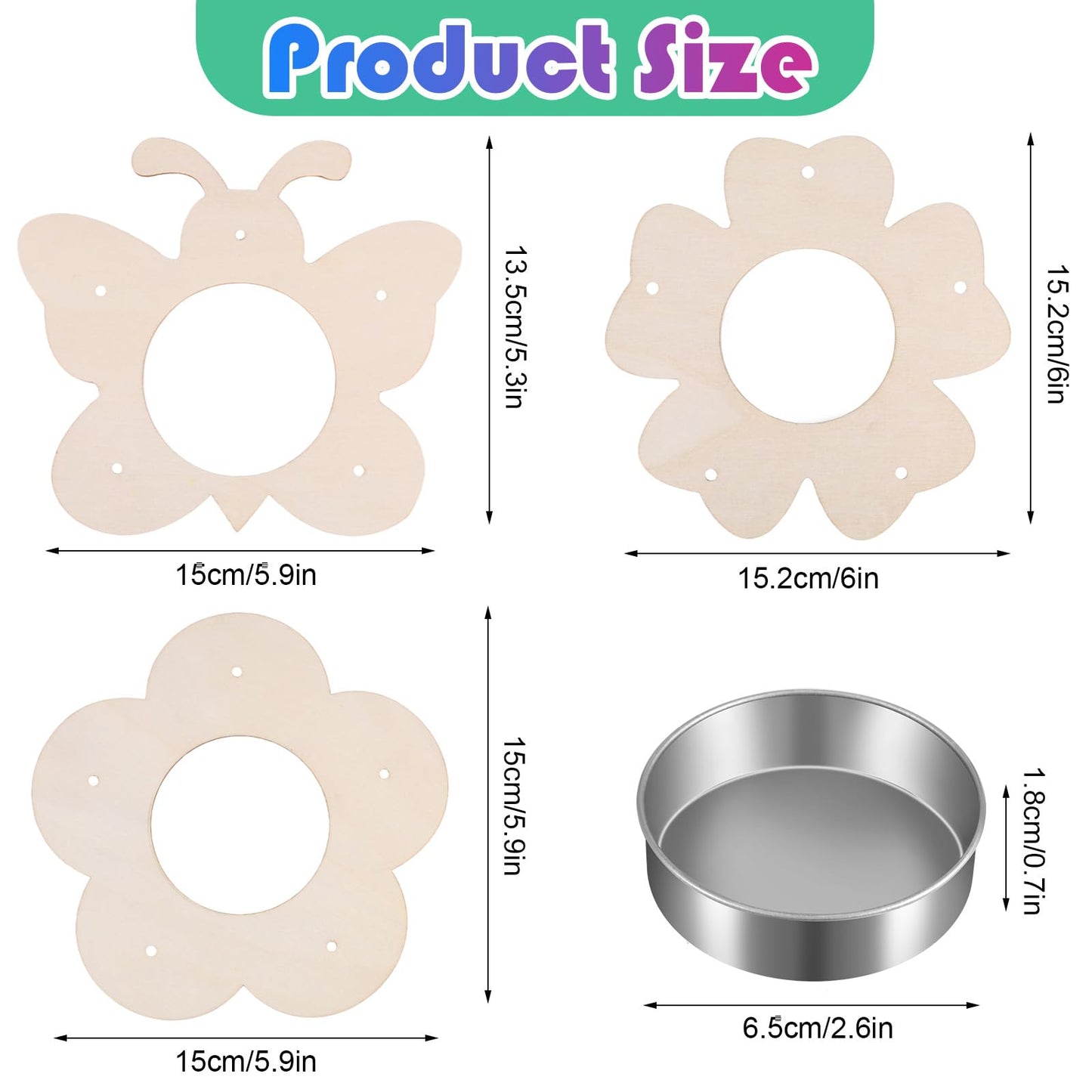 12 Pack Bird Feeder Craft Kits with Stainless Steel Bowls DIY Your Own Unfinished Wooden Ornaments Outdoor Party Favor Gifts for Nature Loving Kids