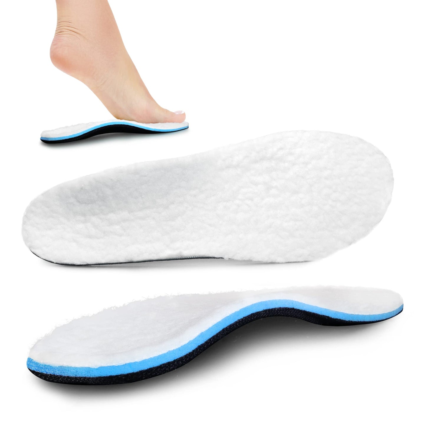ORTHOS Footwear Shearling Orthotic Insoles - Inserts W/Arc Size: B - Womens 6 / Mens 5