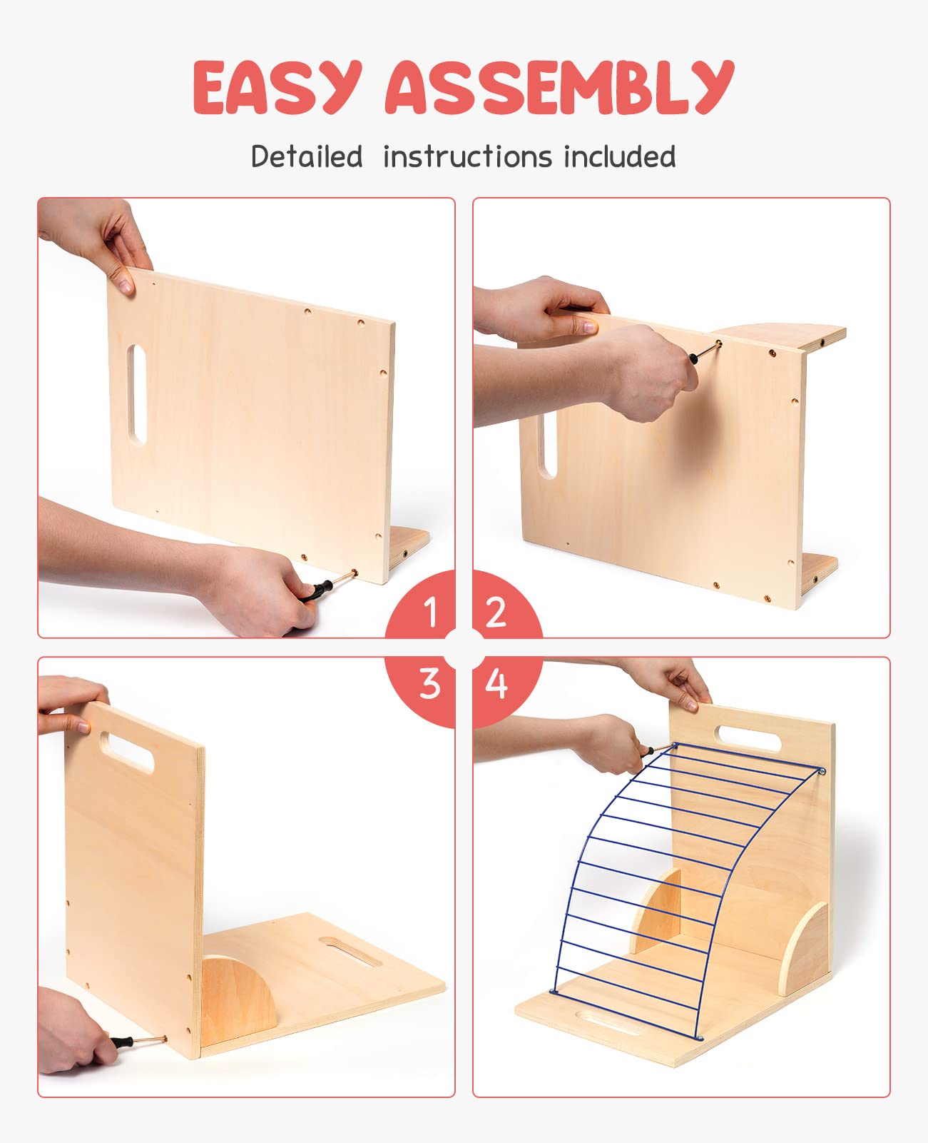 GAMENOTE 2 Pack Clipboard Holders - Wood and Metal Clipboard Stand Clipboards Organizer Rack Small White Board Organization for Classroom Storage, Office, Assembly Required (2)