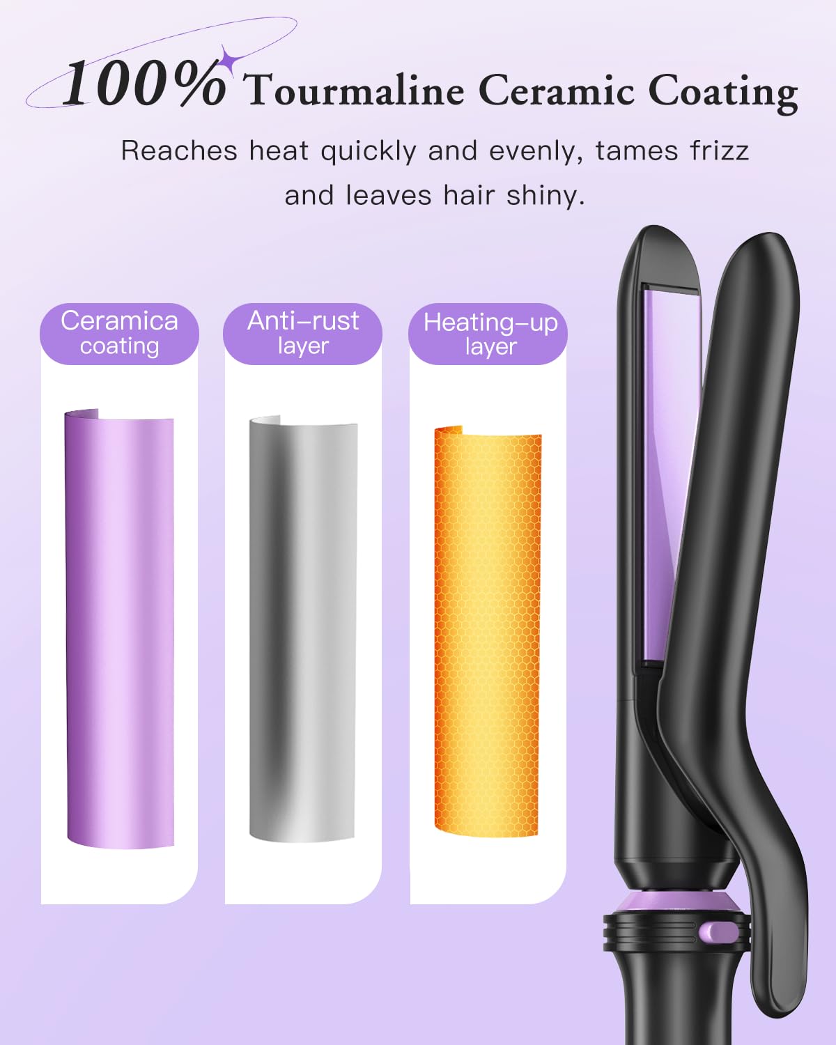 5 in 1 Curling Iron, Curling Wand Set with Thermal Brush, Flat Iron Hair Straightener, 3 Ceramic Curling Irons (0.35"-1"), 13 Adjustable Temps, Hair Curler Waver with Heat Resistant Mat, Glove, Clip