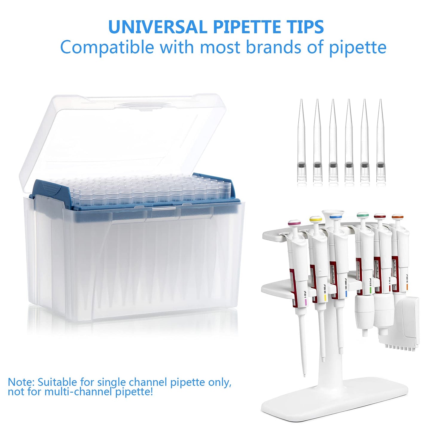 1000µL Filtering Pipette Tips - Universal Filter Pipettor Tips-Racked(Box),RNase/DNase Free & Pyrogen Safe,Clear,96 Tips/Rack Pk x 10 Racks (960 Tips)