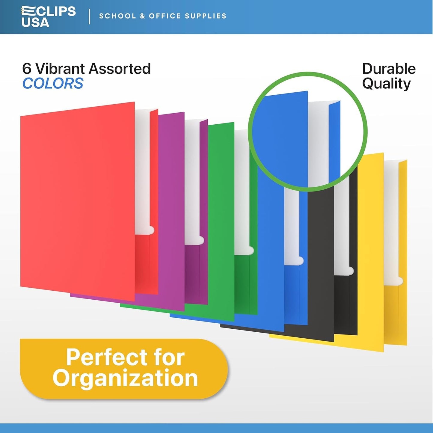 Folders with Pockets 2 Pocket Folders Bulk Holds 100 Sheets (50 Sheets Per Pocket) Assorted Colors Office School (200 Pack)