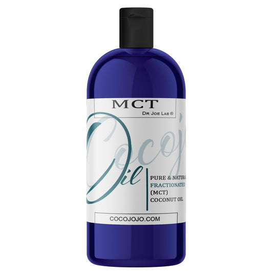 Dr Joe Lab MCT Oil - Pure, Fractionated Coconut Oil, Non GMO, Medium Chain Triglycerides, Vegan, Bulk Carrier Oil - 32 oz - for Skin, Hair, Nails, Body, Facial Hair