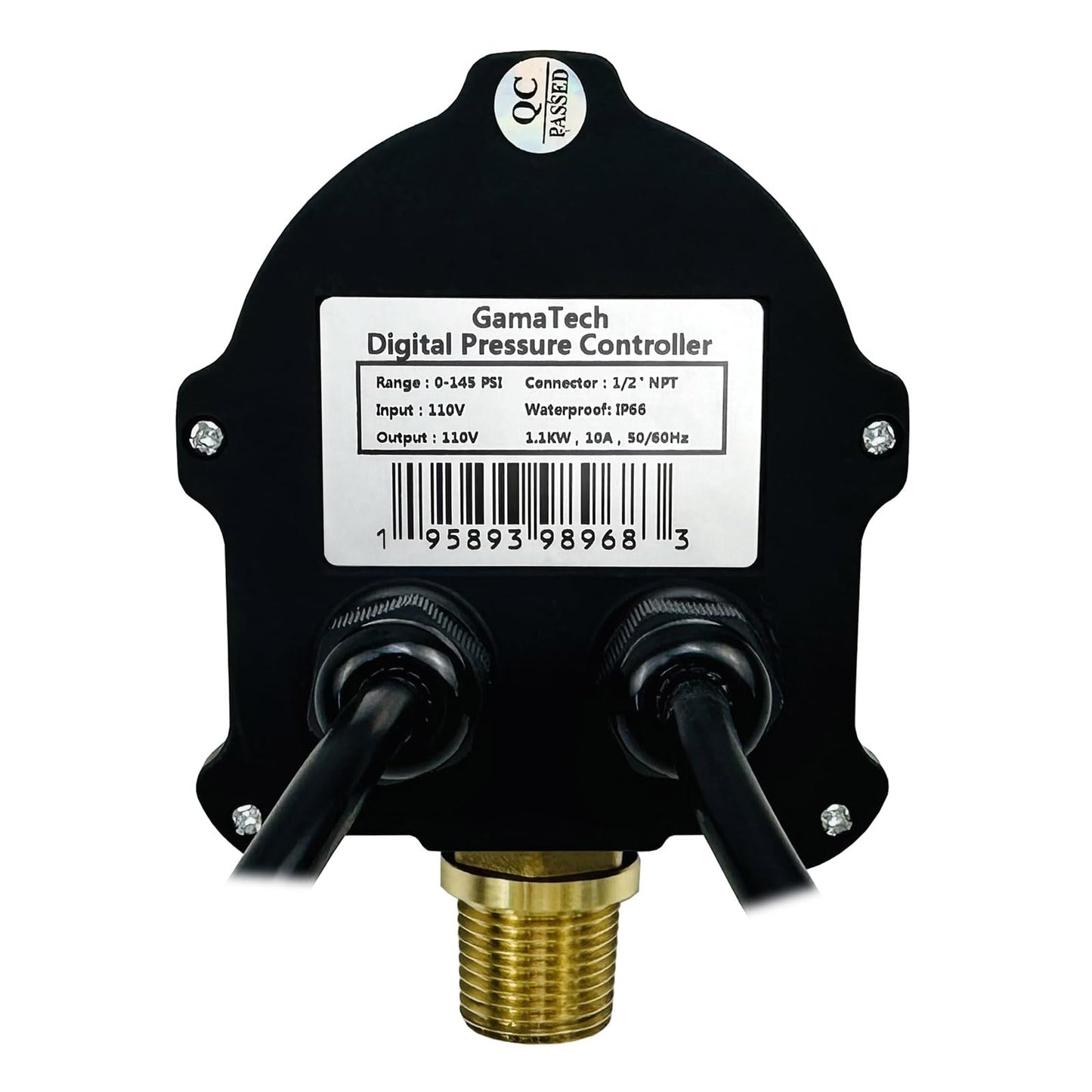 GamaTech Pressure Switch for Water Pump and Air Pump, Digital Adjustable Pressure Controller, 110V, 0-145 Psi, 1/2" Male Npt