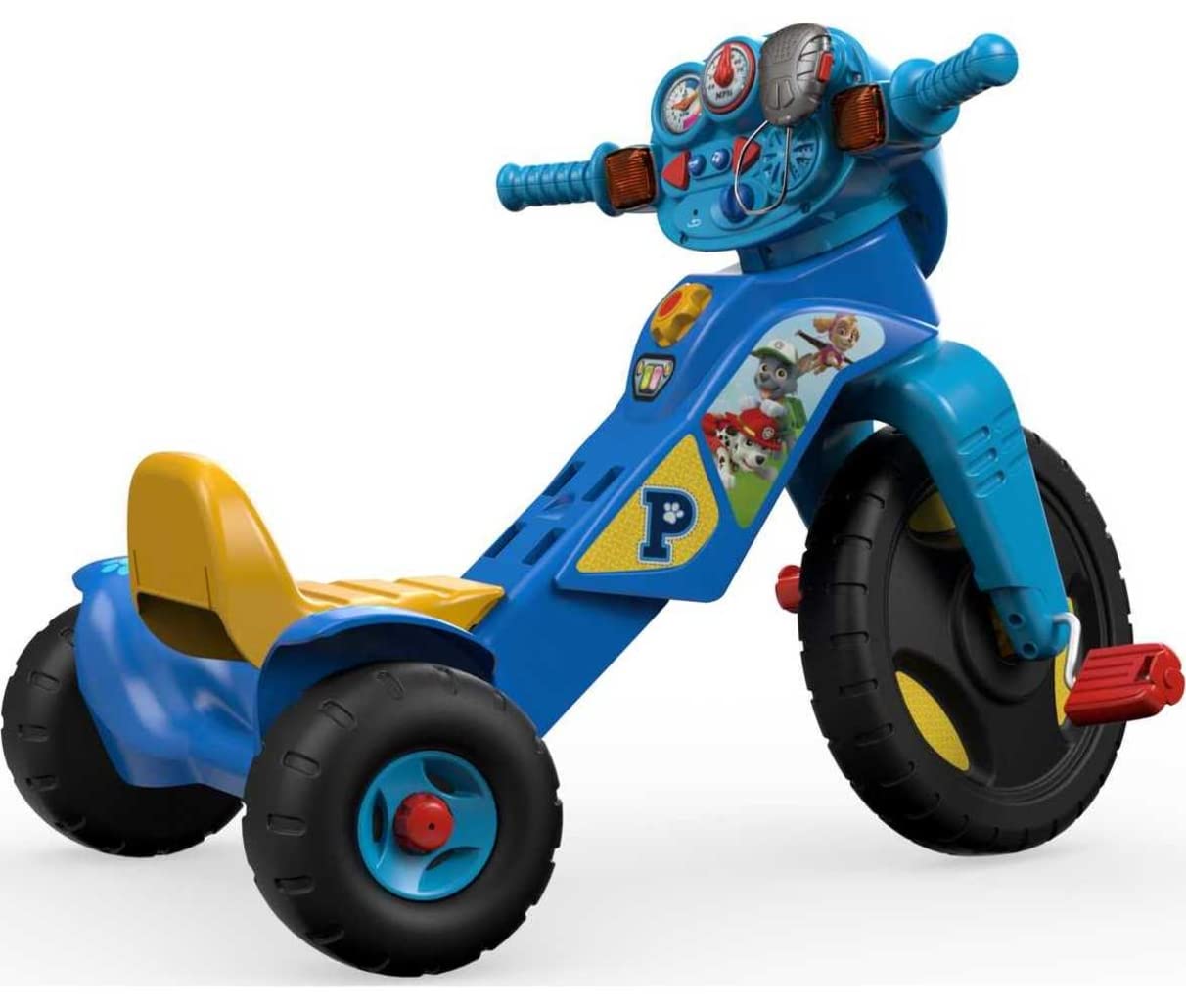 Fisher-Price Toddler Tricycle PAW Patrol Lights & Sounds Trike, Toy Bike with Handlebar Grips & Storage for Outdoor Play Kids Ages 2+ Years