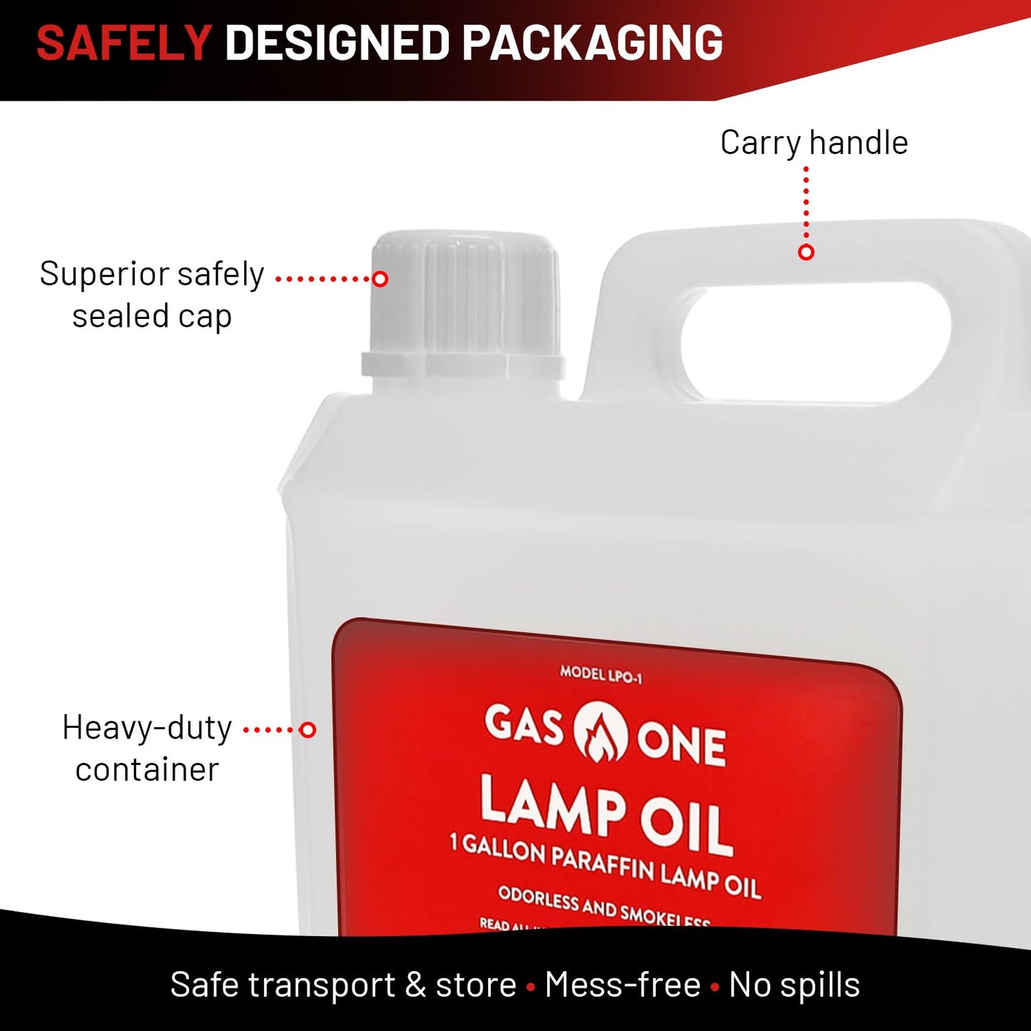 Gas One 2 Pack Liquid Paraffin Lamp Oil – 1 Gallon Clear Oil Lamp – Multifunctional Lamp Oil Smokeless Odorless Indoor Ideal for Lamps, Lanterns, Tiki Torch – Superior Seal and Safe Packaging