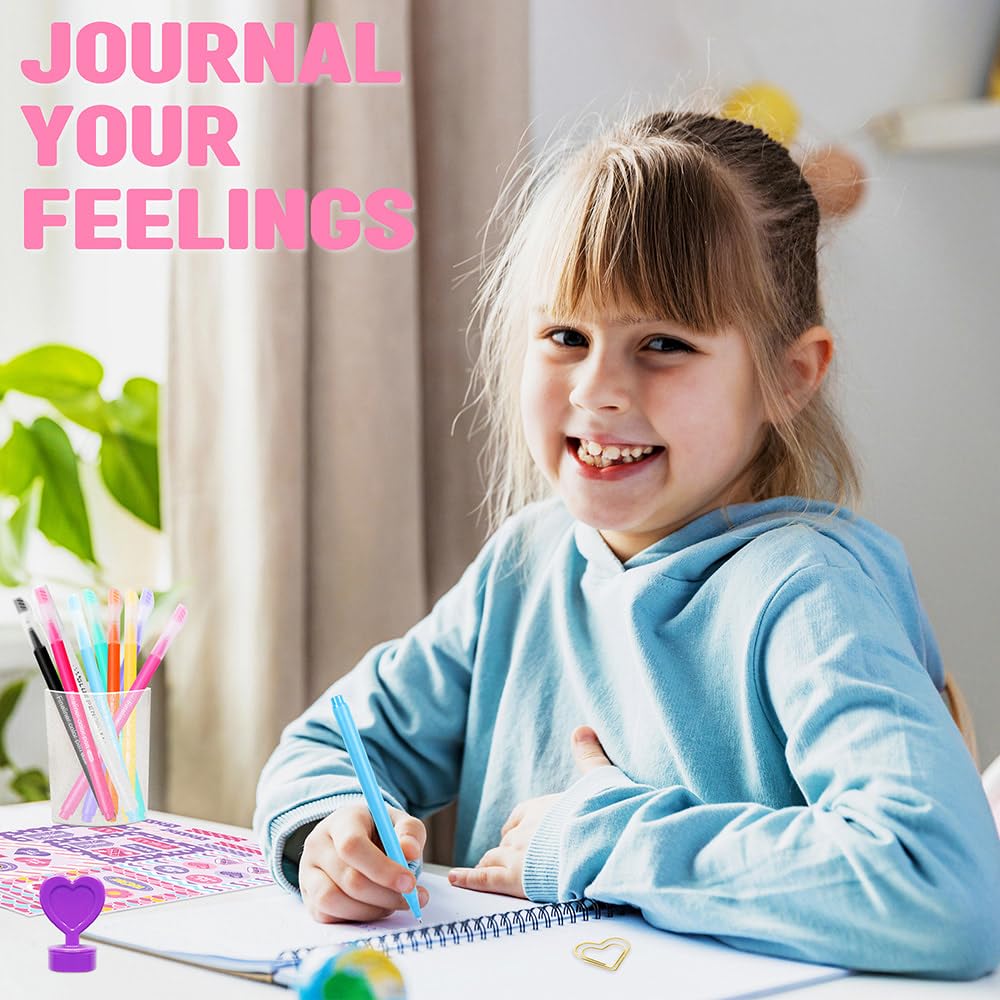 DIY Journal Kit for Girls - 48 pcs DIY Journal Set for Tween & Teen Girls, Stationery Set, Scrapbook & Diary Supplies Set, Journaling Art Crafts Kit, Ideal Gifts for 8 9 10 11 12 13 14 Year Old Girl