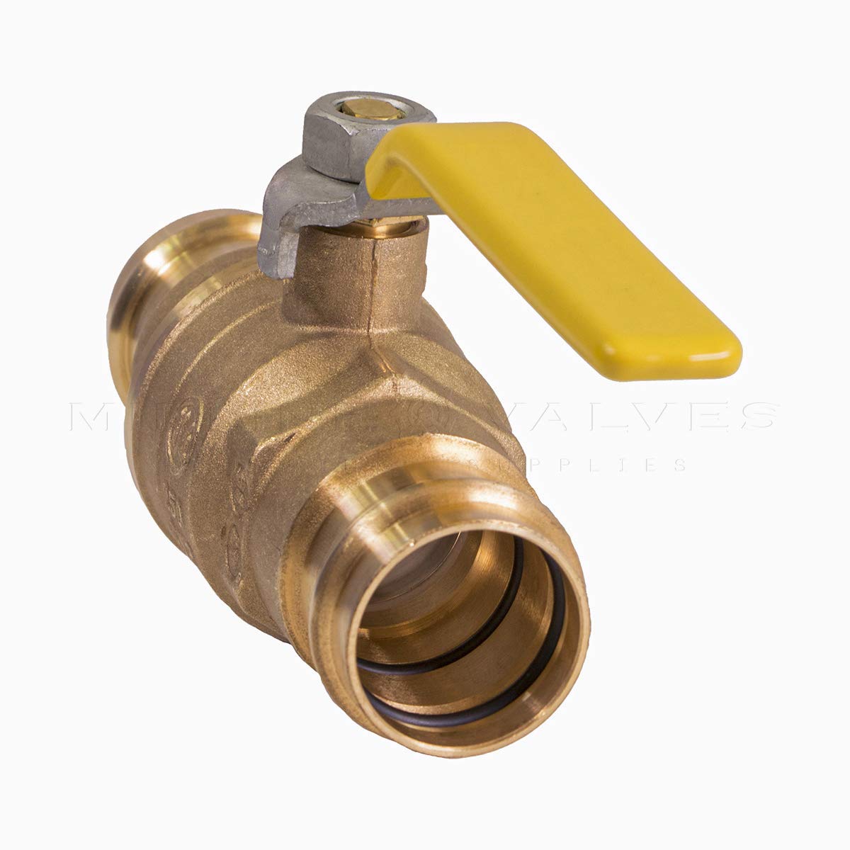 Midline Valve 532VLV012 Double-O-Ring Press Ball Valve, with 1/2 in. Connections, Full Port, Water Shutoff, Brass (Pack of 5)