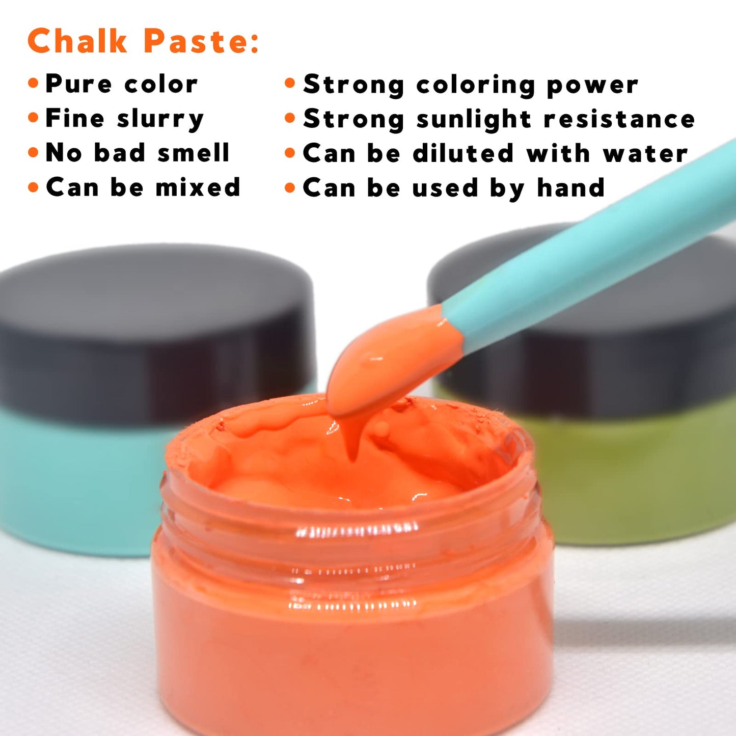 BOOLOOEN 15 Jars Chalk Paste Paint Set, Fabric Silk Screen Printing Ink Adhesive Stencil Paint, DIY Home Decor Mesh Transfers Paste Painting on Wood, Chalkboard, Furniture, Crafts Art Paste Supplies