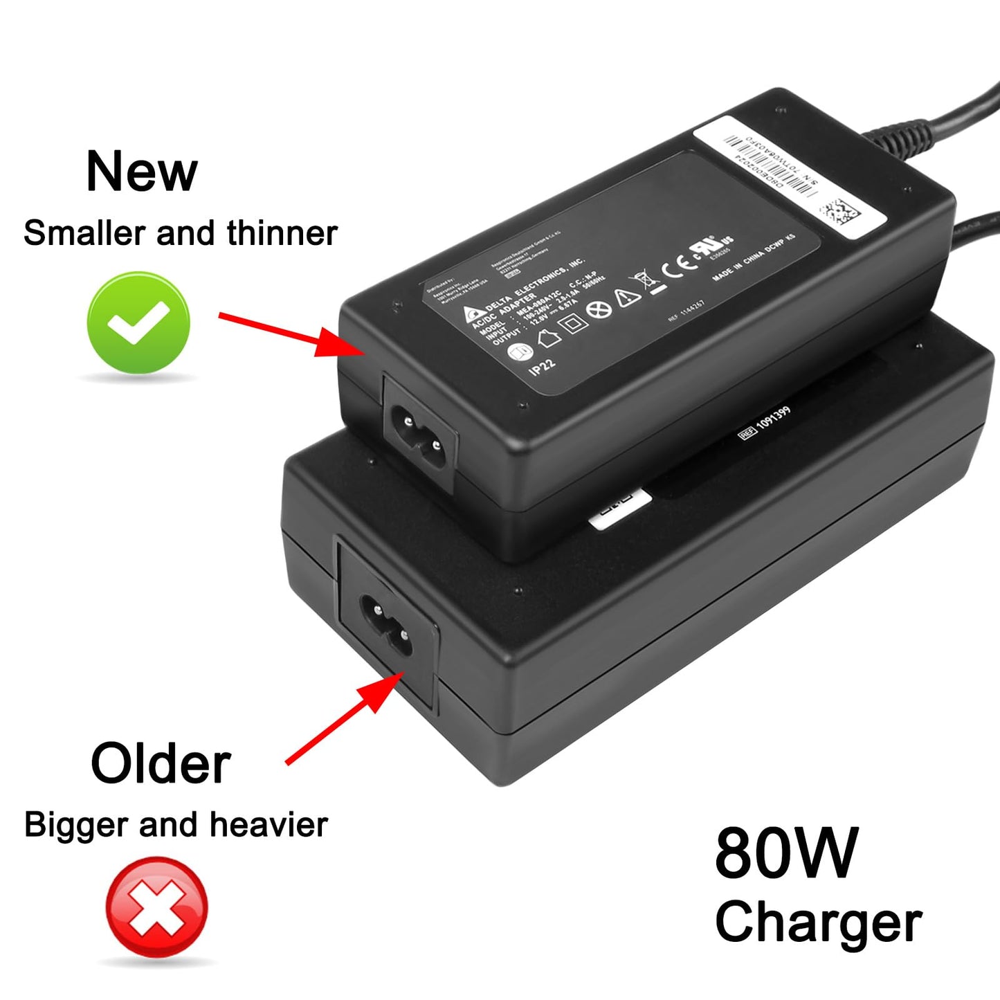 JUYOON 12V 6.67A AC Adapter for Philips 80W Charger DreamStation 2 Auto CPAP Advanced Power Supply Philips Ref 1144267 MEA080A12C 1118499 1005894 DreamStation Auto BiPAP Power Cord ADE022