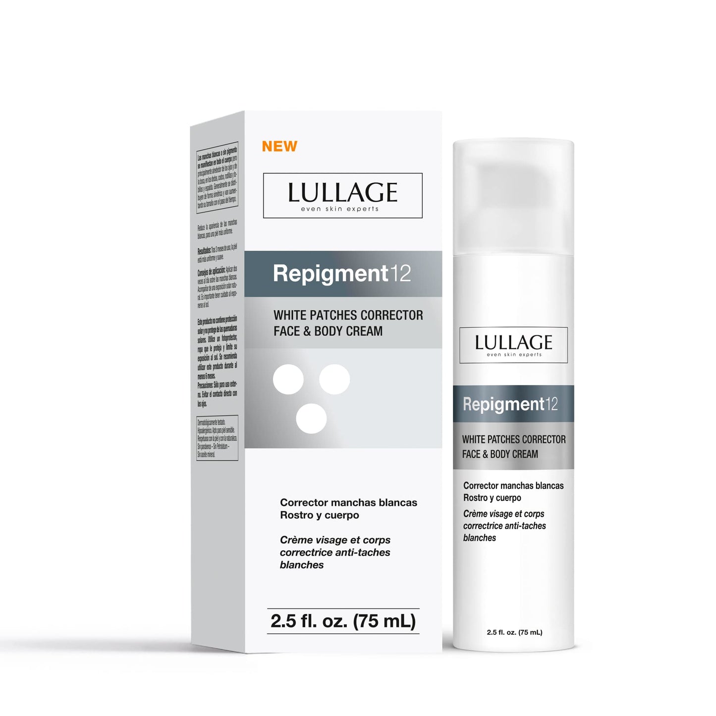 Lullage White Patches Corrector, Attenuate the Consequences of White Patches, Face and Body Cream, Repigment12 by Lullage (2.5 Fl Oz)