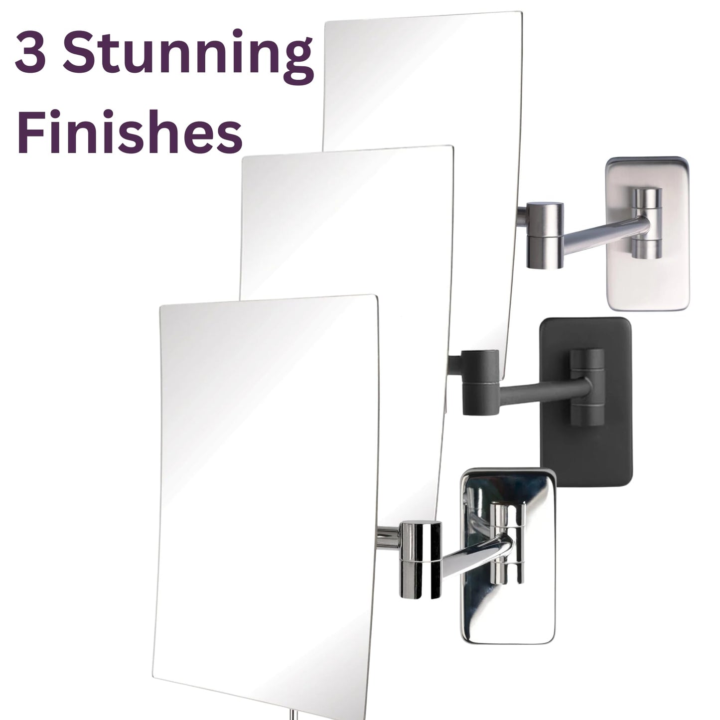 JERDON 8.75-Inch x 6.5-Inch Wall Mount Makeup Mirror - Personal Mirror with 5X Magnification & 14 inch Wall Extension - Nickel Wall Mount Arm - Model JRT695N