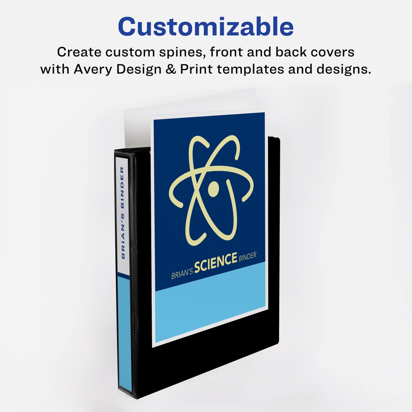 Avery Standard View 3 Ring Binders, 0.5" Round Rings, 100-Sheet Capacity, 0.7 Inch Wide Spine, Black Binders, Ideal for Lightweight Organization and Occasional Referencing (12-Pack of 05705)