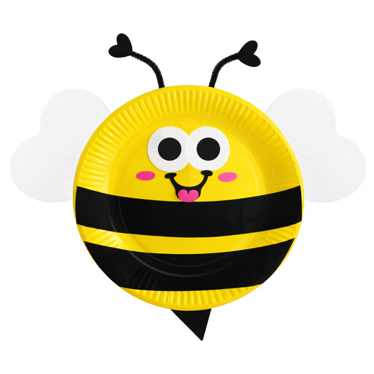 Ceenna 24 Set Bee Sign Paper Plate Craft DIY Bees Papers Plates Felt Bee Cutouts for Honey Baby Shower Birthday Wedding Party Decor Spring Summer Crafts Activity Supplies