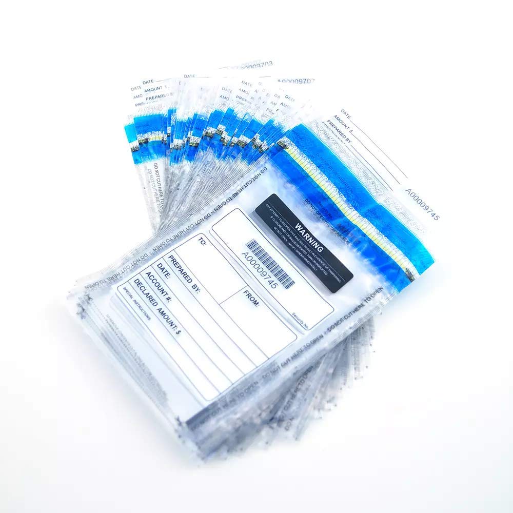 Self Adhesive Seal Clear Deposit Bags Tamper-Evident Bags, Security Bank Pocket (Clear-500)