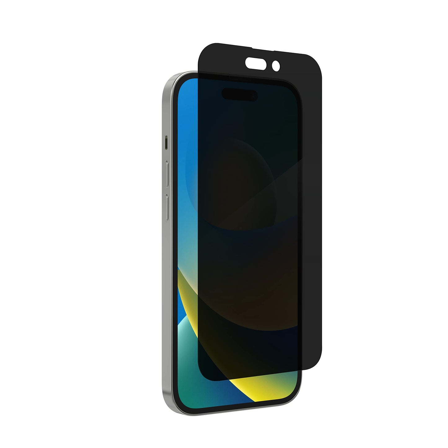 ZAGG InvisibleShield Glass Elite Screen Protector for iPhone 14 Pro Max, 2-Way Privacy, Reinforced Edges, 5X Shatter Protection