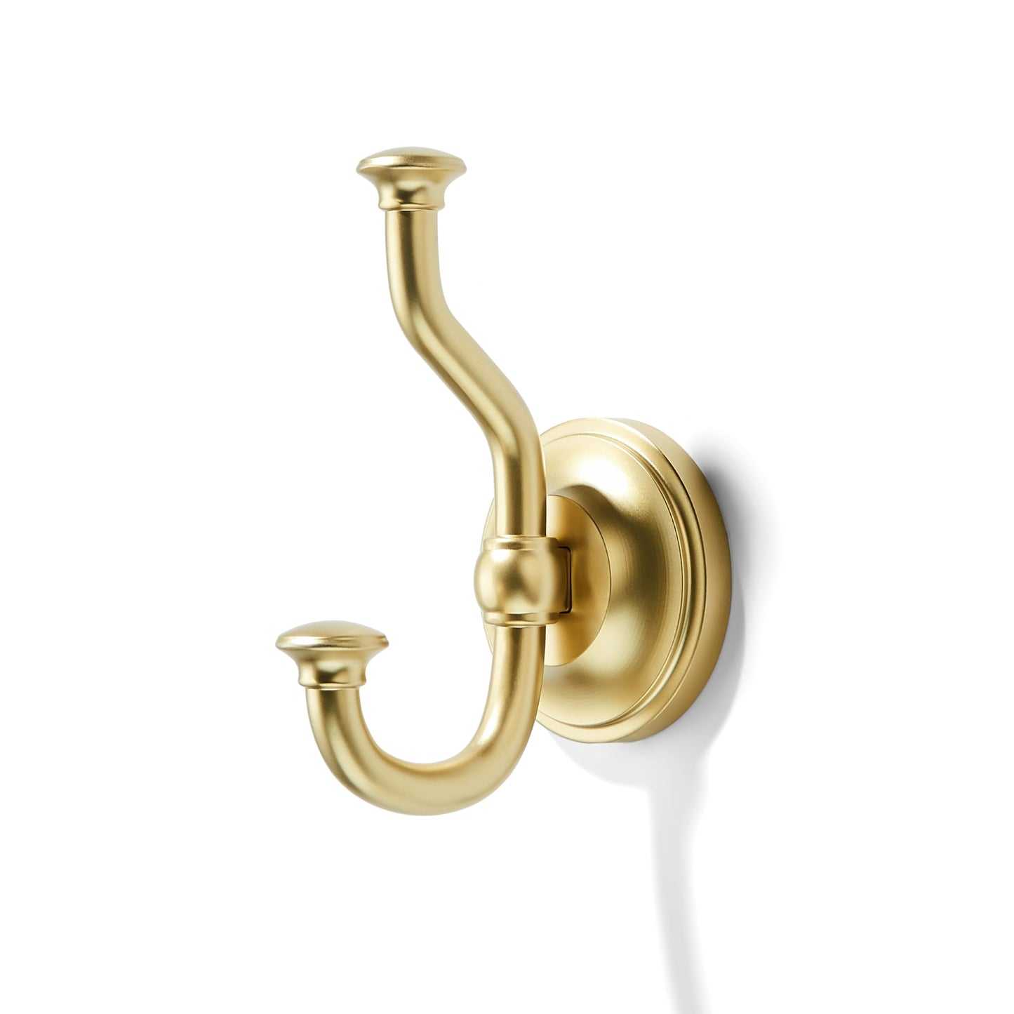 khtumeware 3 Pack 4-1/2 inch Zinc Alloy Vintage Wall Brushed Gold Large Coat Hooks Suitable for Tile, Wood Board, Glass Walls, Bathroom, Entrance Hall, Kitchen, Multi-Functional Robe Hooks