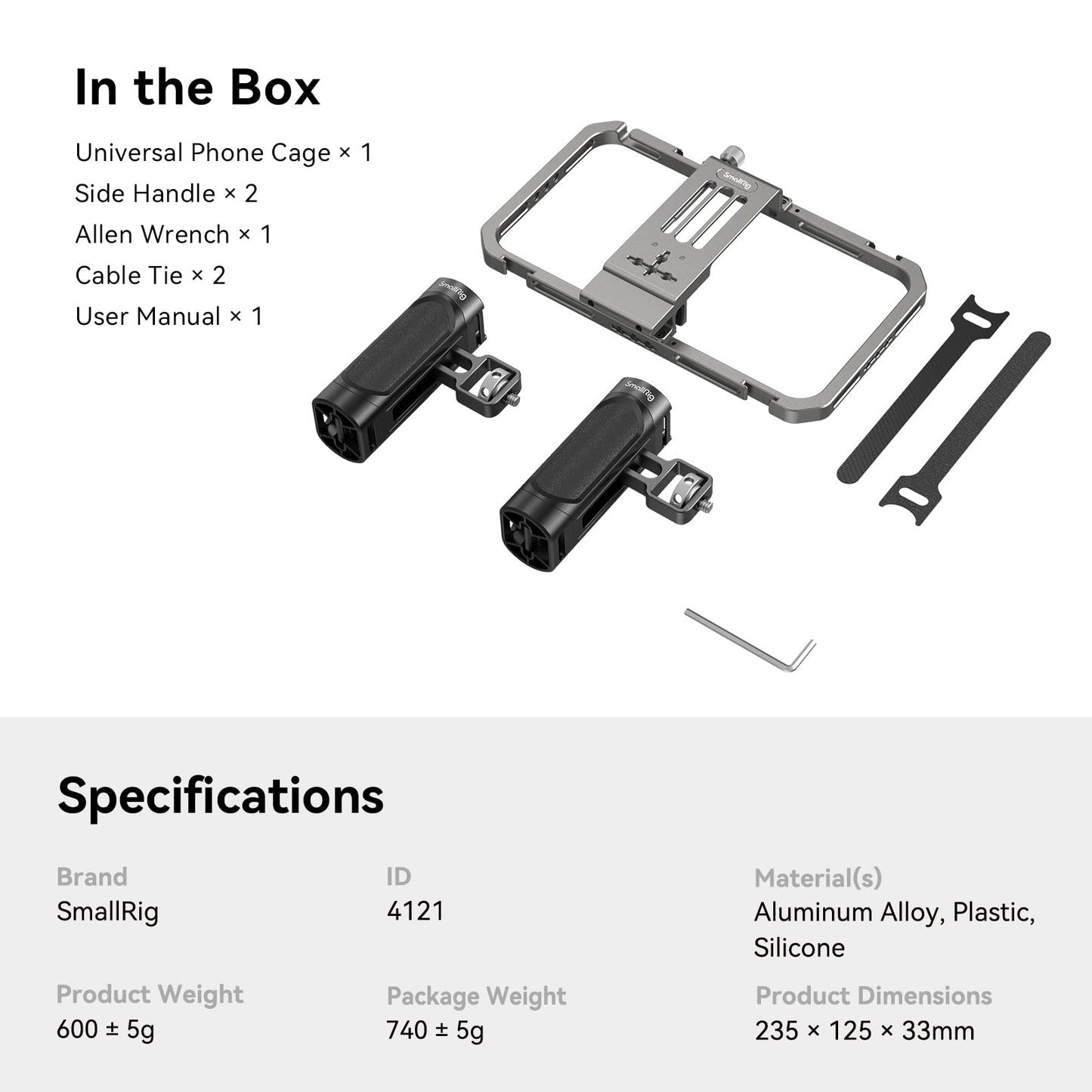 SmallRig Universal Phone Cage, Smartphone Video Rig Kit with Handles, Handheld Filmmaking Vlogging Case Stabilizer for Videomaker, for iPhone for Samsung for Pixel and Other Android Phones