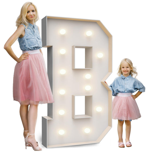 4FT Marquee Light Up Letters B,Party Decoration Large Marquee Light Up Letters with Weighted Water Bag,Pre-cut Foam Board Set Can Be Used for Birthdays,Weddings,Baby Anniversaries