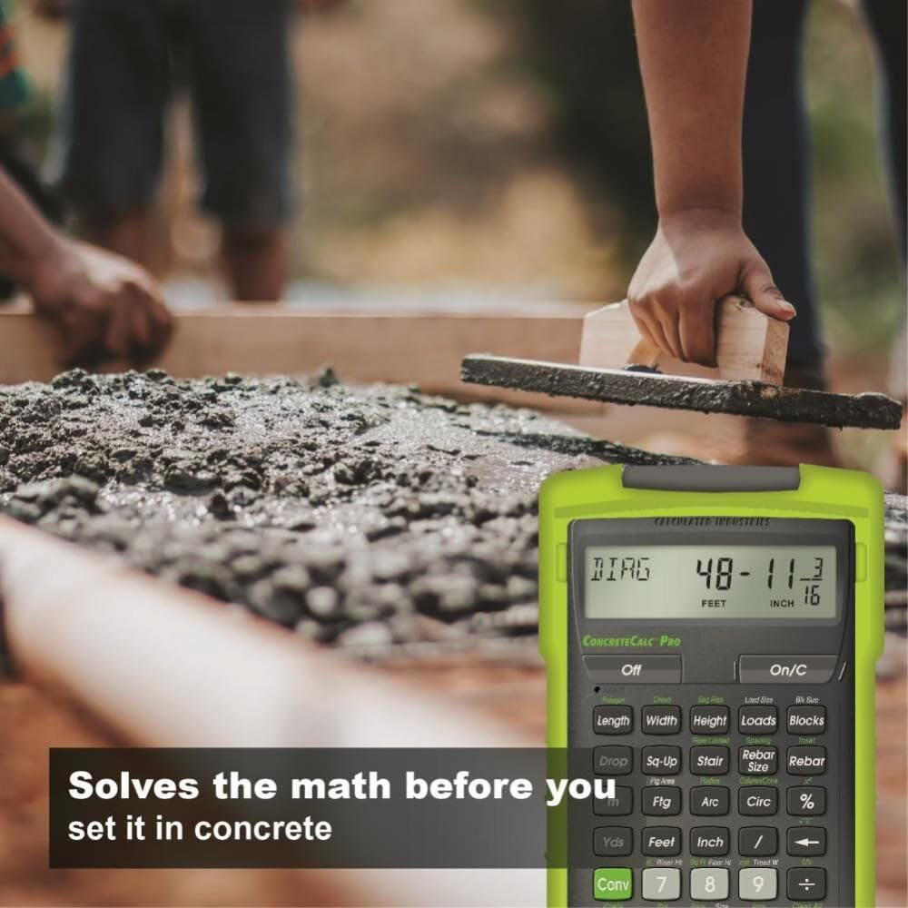 Calculated Industries 4225 ConcreteCalc Pro Advanced Feet-Inch-Fraction, Metric Construction-Math Calculator Tool for Concrete, Masonry, Paving Contractors and Estimators