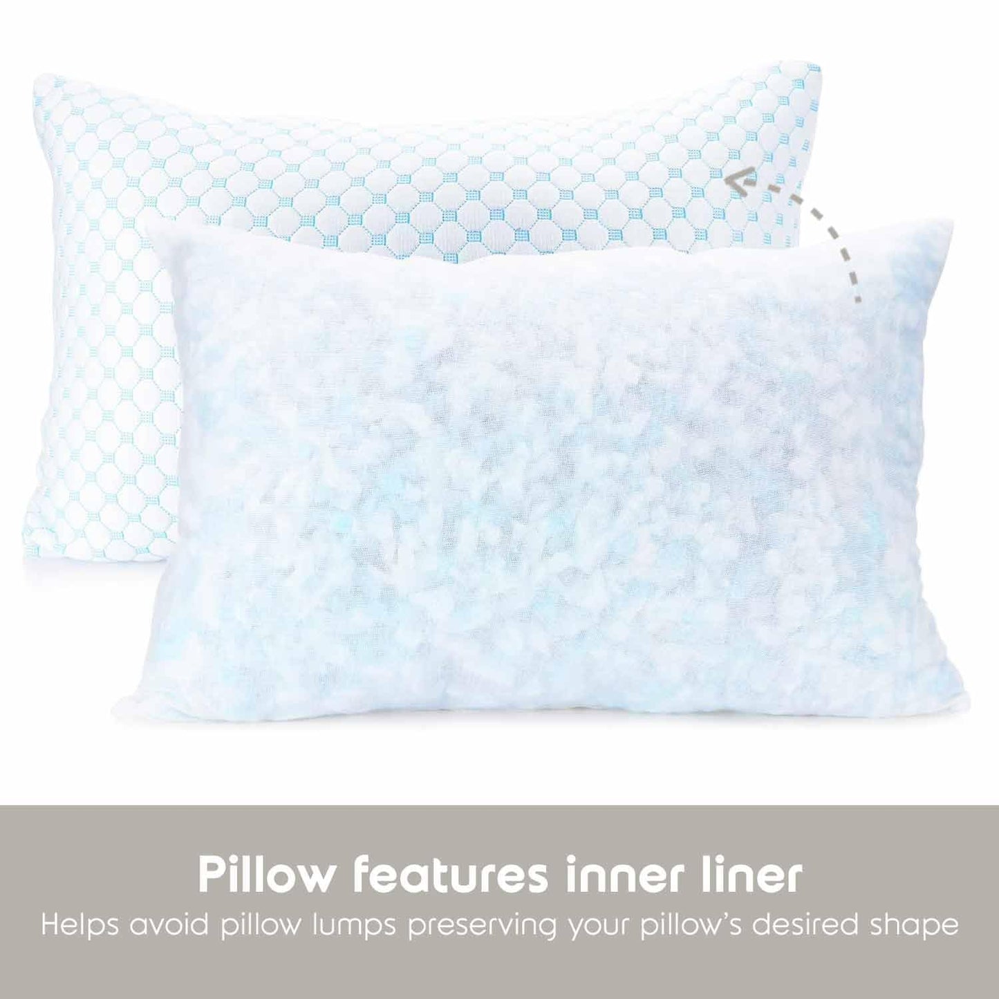 Nestl King Size Cooling Pillow for Sleeping 2 Pack, Luxury Shredded Memory Foam King Pillow Set of 2, Adjustable Cold Gel Pillows for Hot Sleepers Supportive Cool Pillow for Side Back Stomach Sleepers