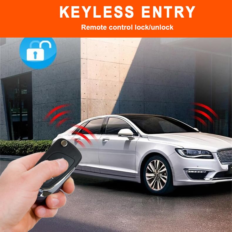 BANVIE ① Car Keyless Entry Security Alarm System + ② Remote Engine Starter + ③ Push to Start Stop Iginition Button