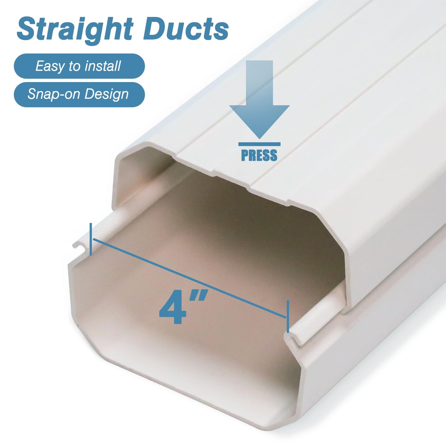 FRIOCASA 4" 10Ft Mini Split Line Set Cover,PVC line Set Cover kit for mini Split with Flexible Duct,Decorative Air Conditioner, HAVC and Heat Pumps