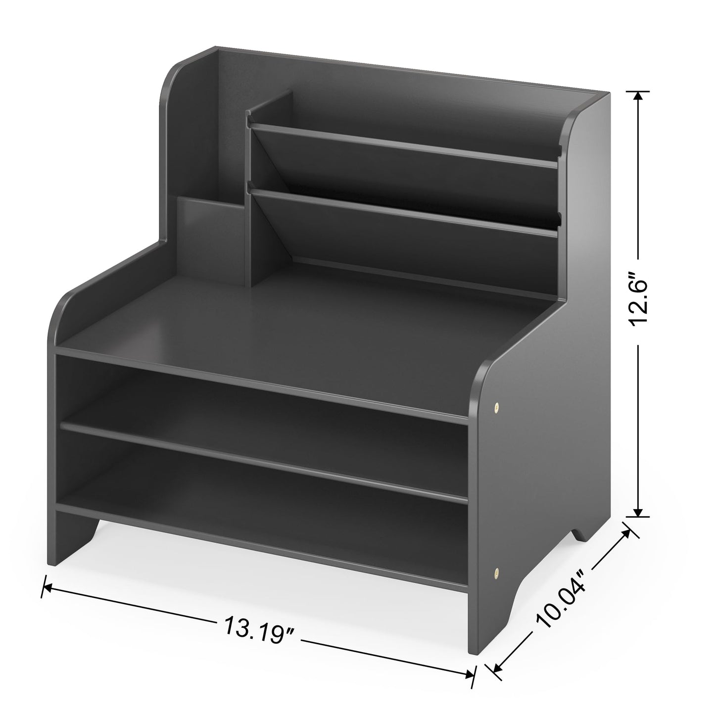 Desk File Organizer - 6-Tier Desktop Mail Letter Tray Paper Document Organizer with Pen Holder for Home Office Supplies, Office Desk Accessories & Workspace (Black)