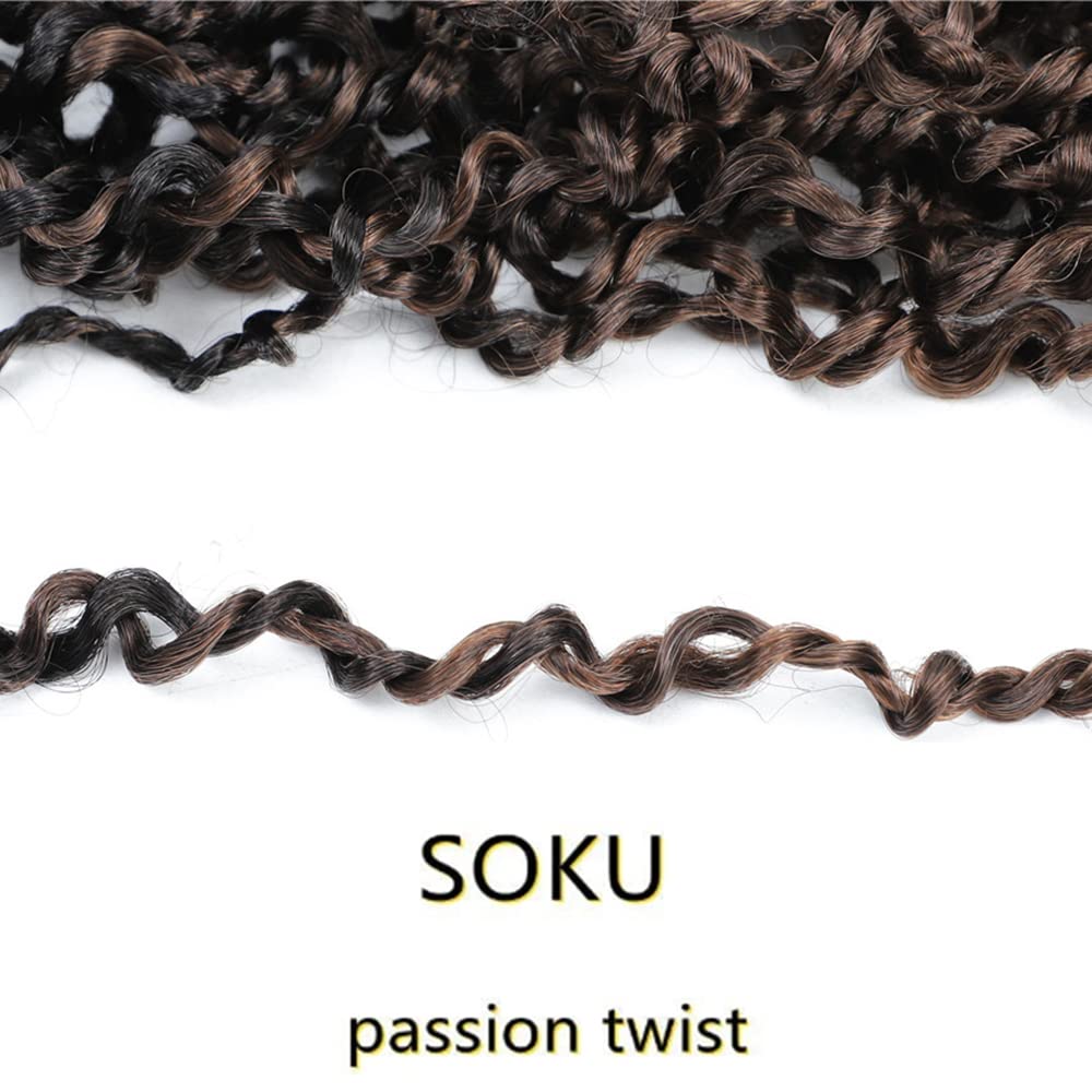 SOKU Mini Passion Twist Crochet Hair 20" - 8 Packs Pre Twisted Senegalese Twist Crochet Hair Bey-Blonde Pre-looped Synthetic Dreadlocks Bohemian Locs for Black Women