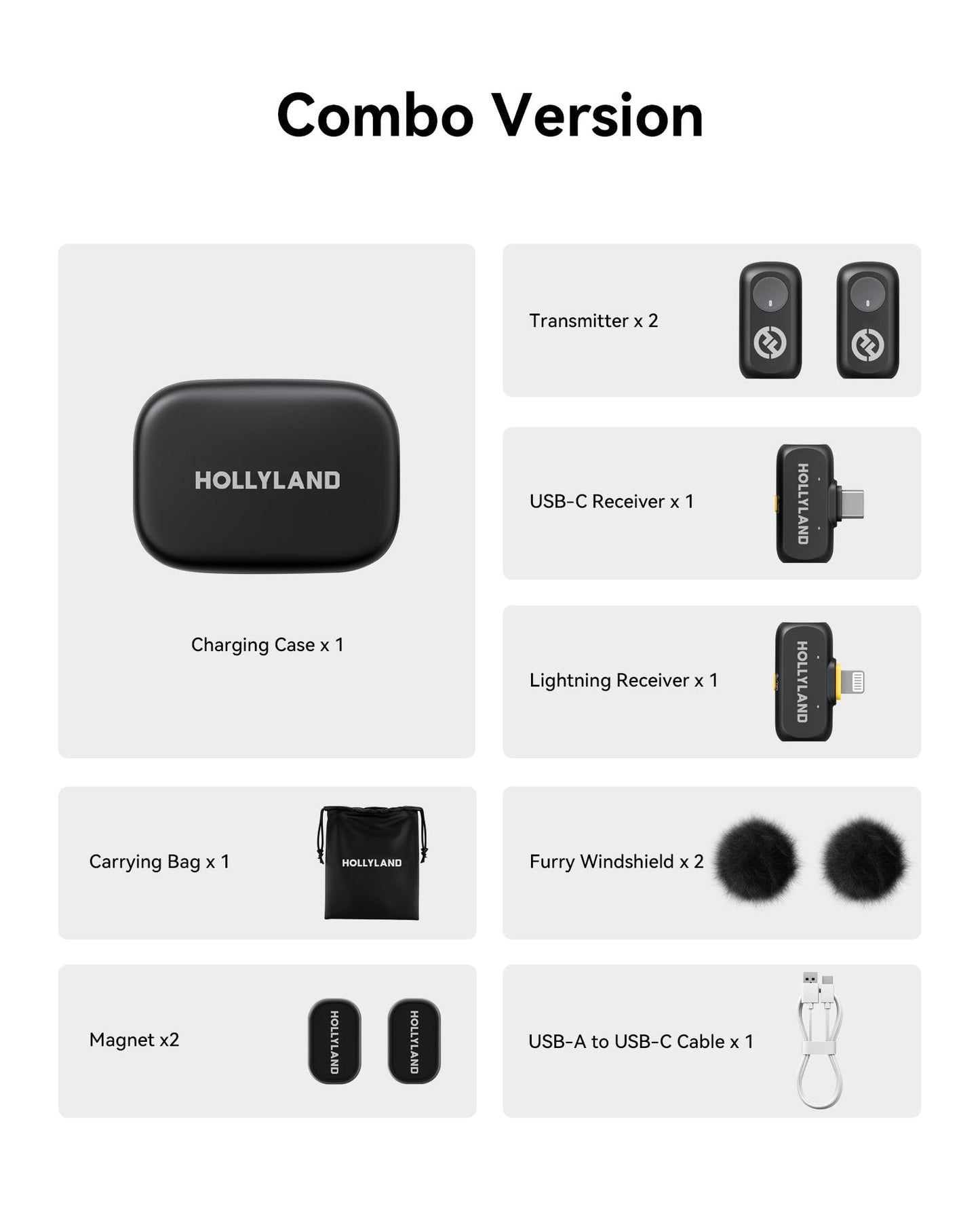 Hollyland Lark A1 Wireless Mini Microphone for iPhone & Android, 48kHz/24-bit, 3-Level Intelligent Noise Cancel, Microphone for YouTube, Podcast, Vlogging (Black, 2TX + 2RX + Charging Case)