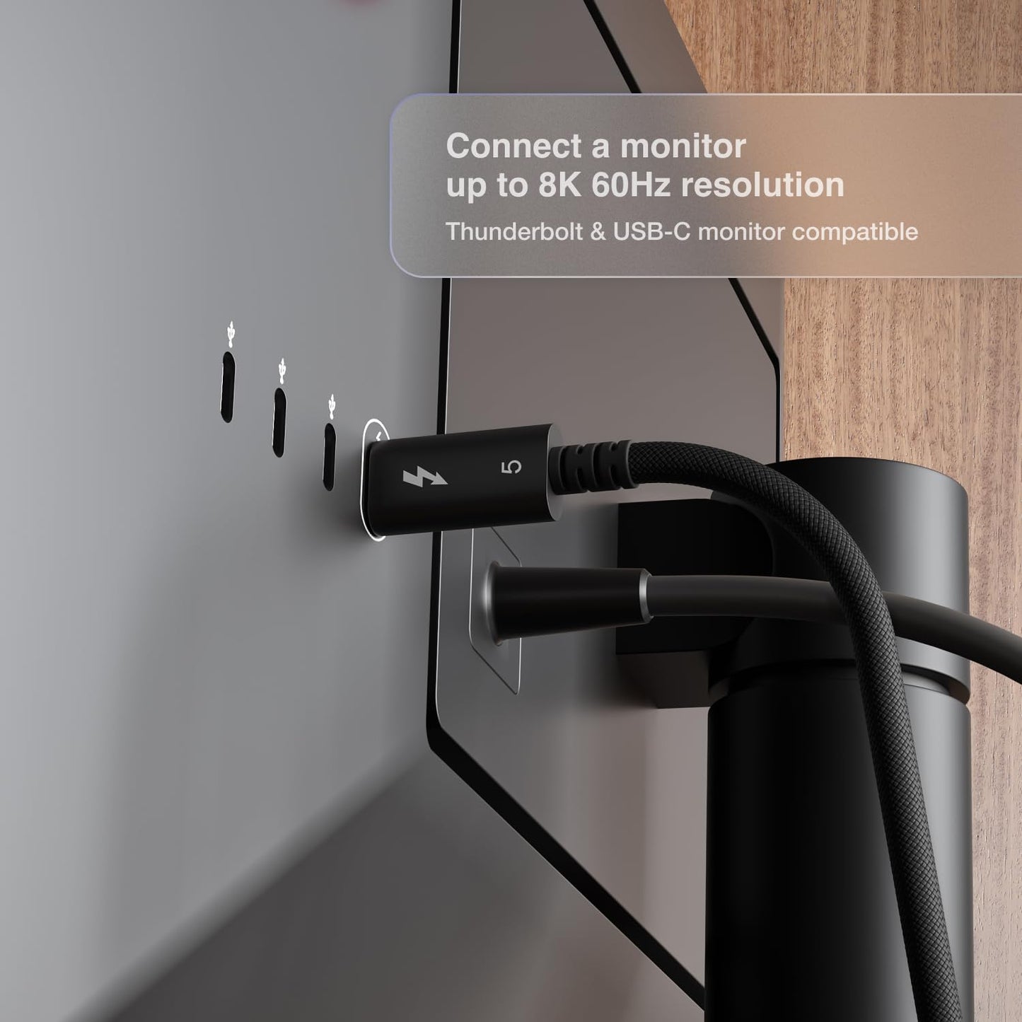 CalDigit Thunderbolt 5 Pro Braided Cable - 120Gbps 240W Power Delivery, Compatible with Thunderbolt 3, 4, USB4 Type C, MacBook Pro, iMac, iPhone 16 Max, Black (1m/3.28ft/39.37 Inches)