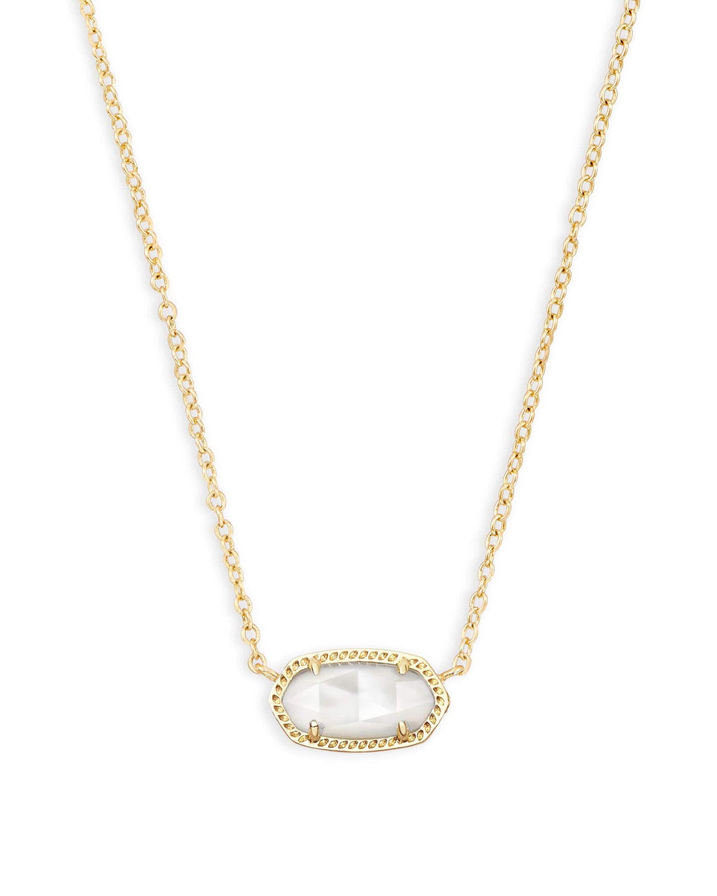 Kendra Scott Elisa Short Pendant Necklace for Women, Dainty Fashion Jewelry, 14k Gold-Plated, Ivory Mother of Pearl