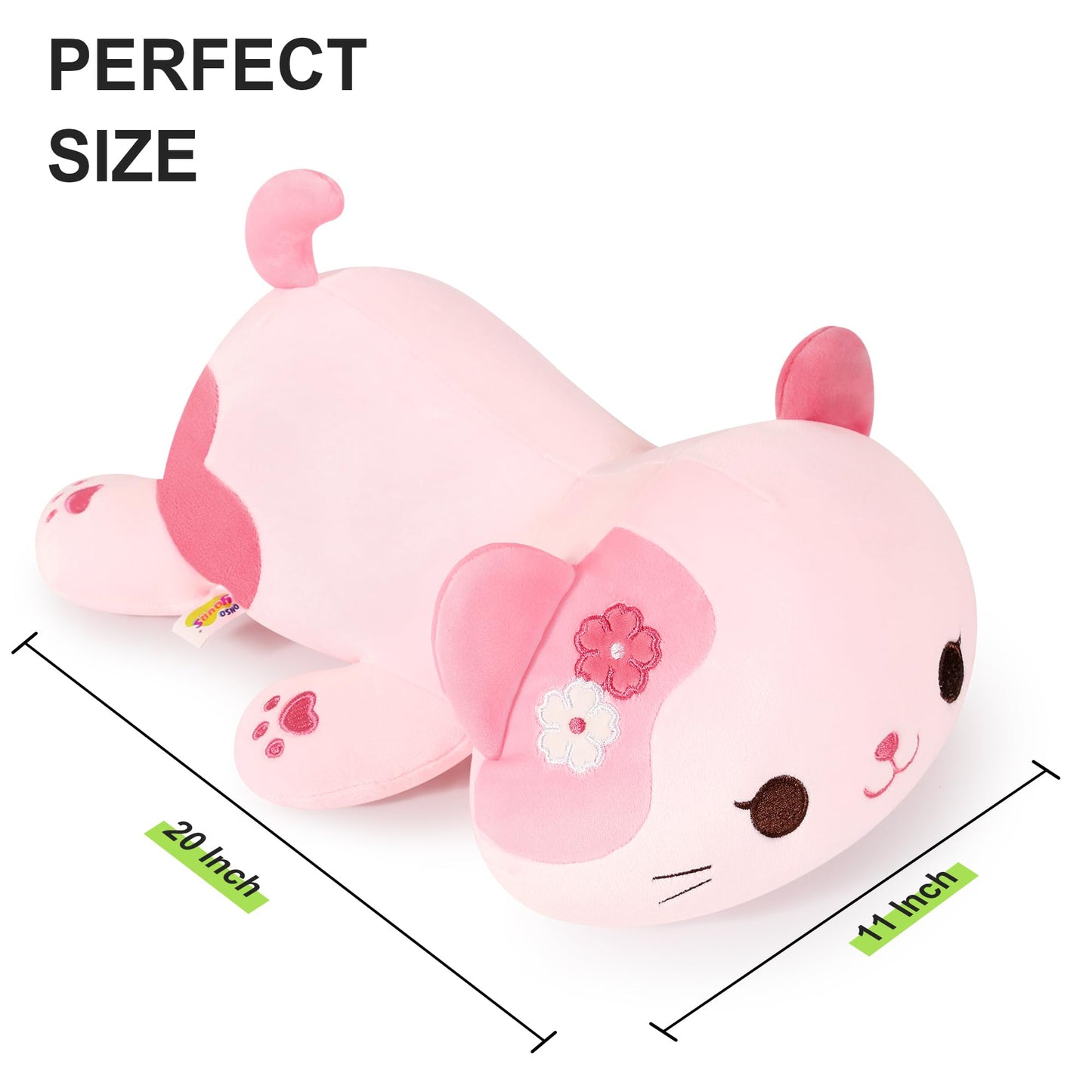 Onsoyours Original Flower Cat Plushies Cute 20 inch Plush Toy Kitten Stuffed Animal Soft Pillow Kawaii Kitty Plushie Gift for Kids(Flower Cat, 20")